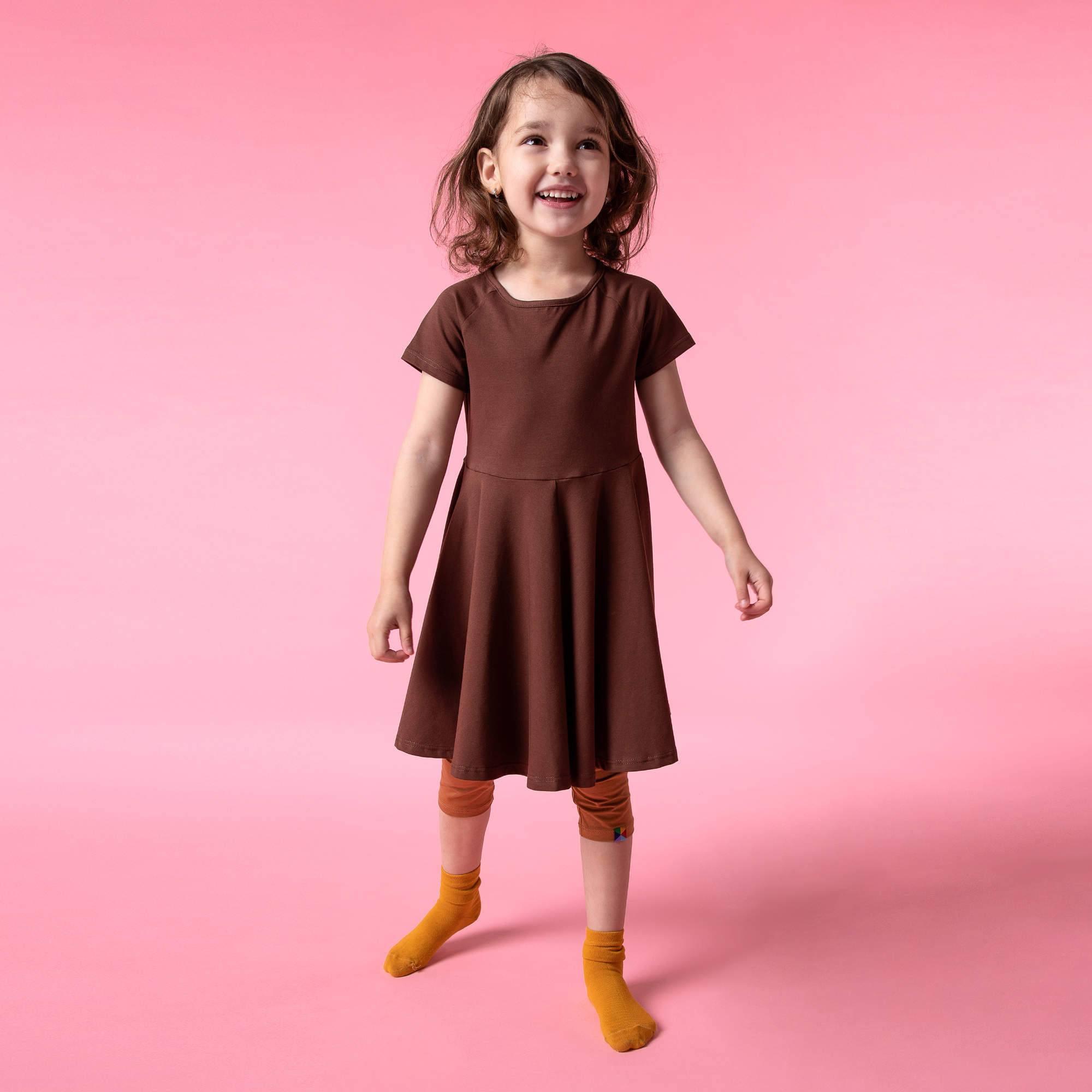 Brown short sleeve dress