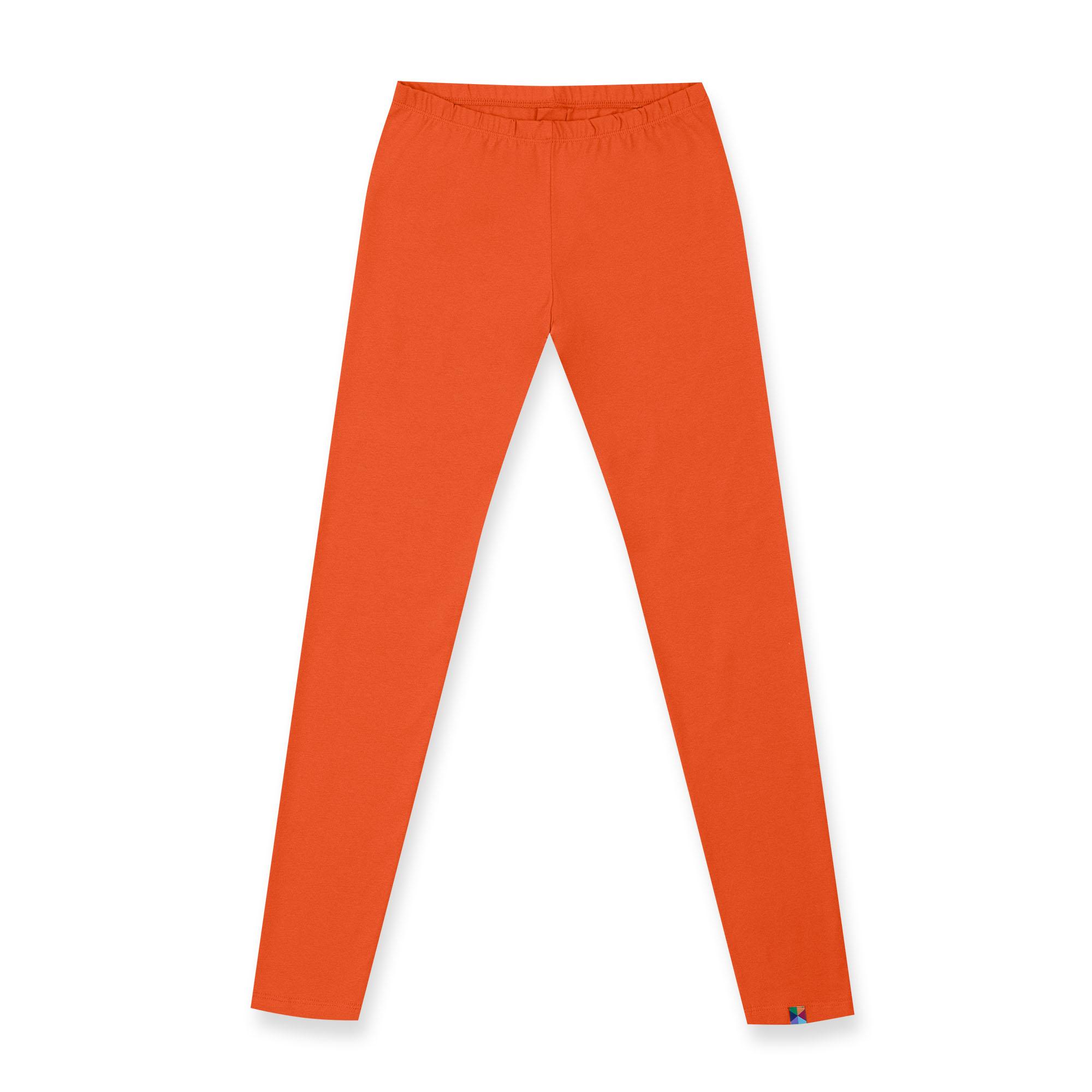 Orange elastic waist leggings