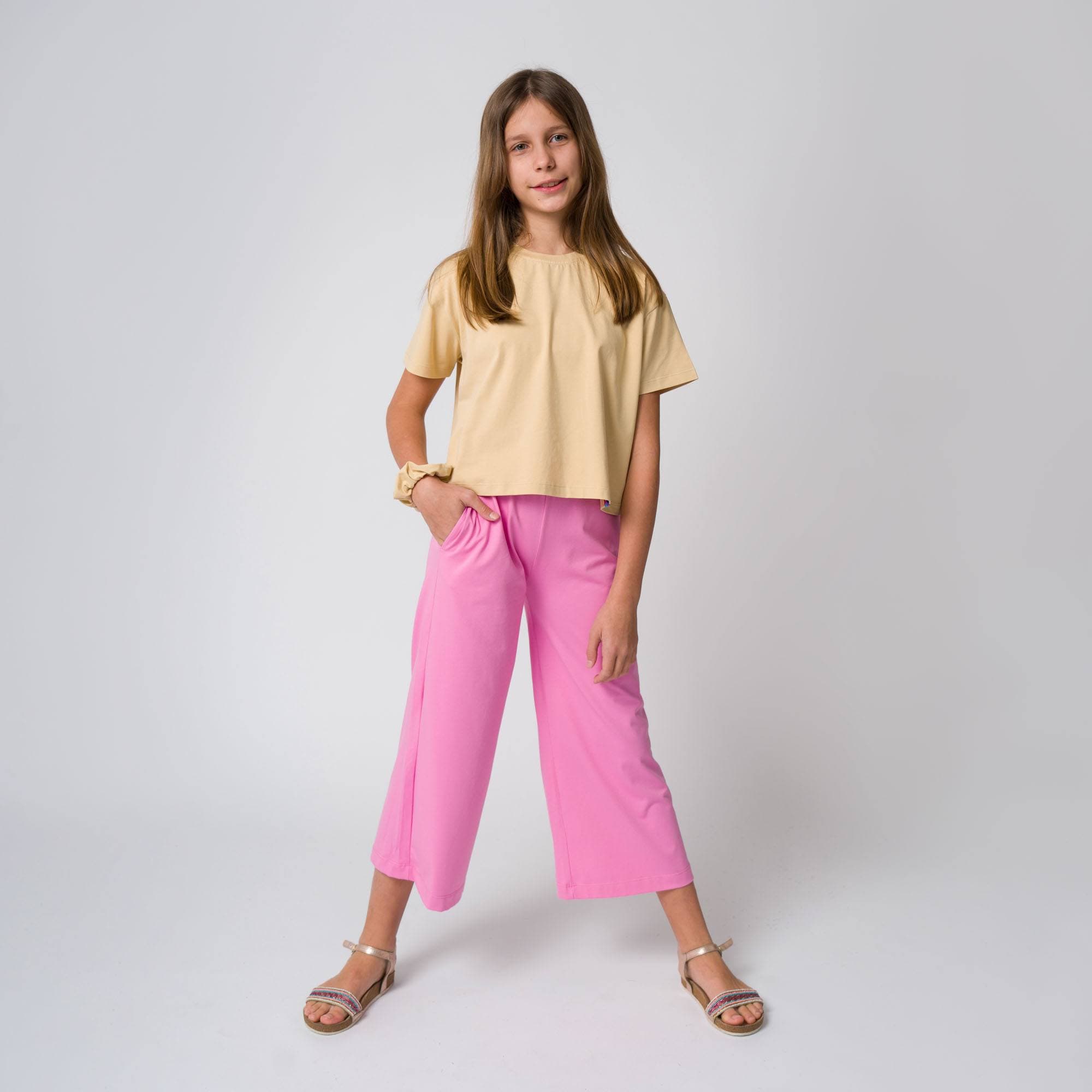Pastel pink culotte trousers Junior