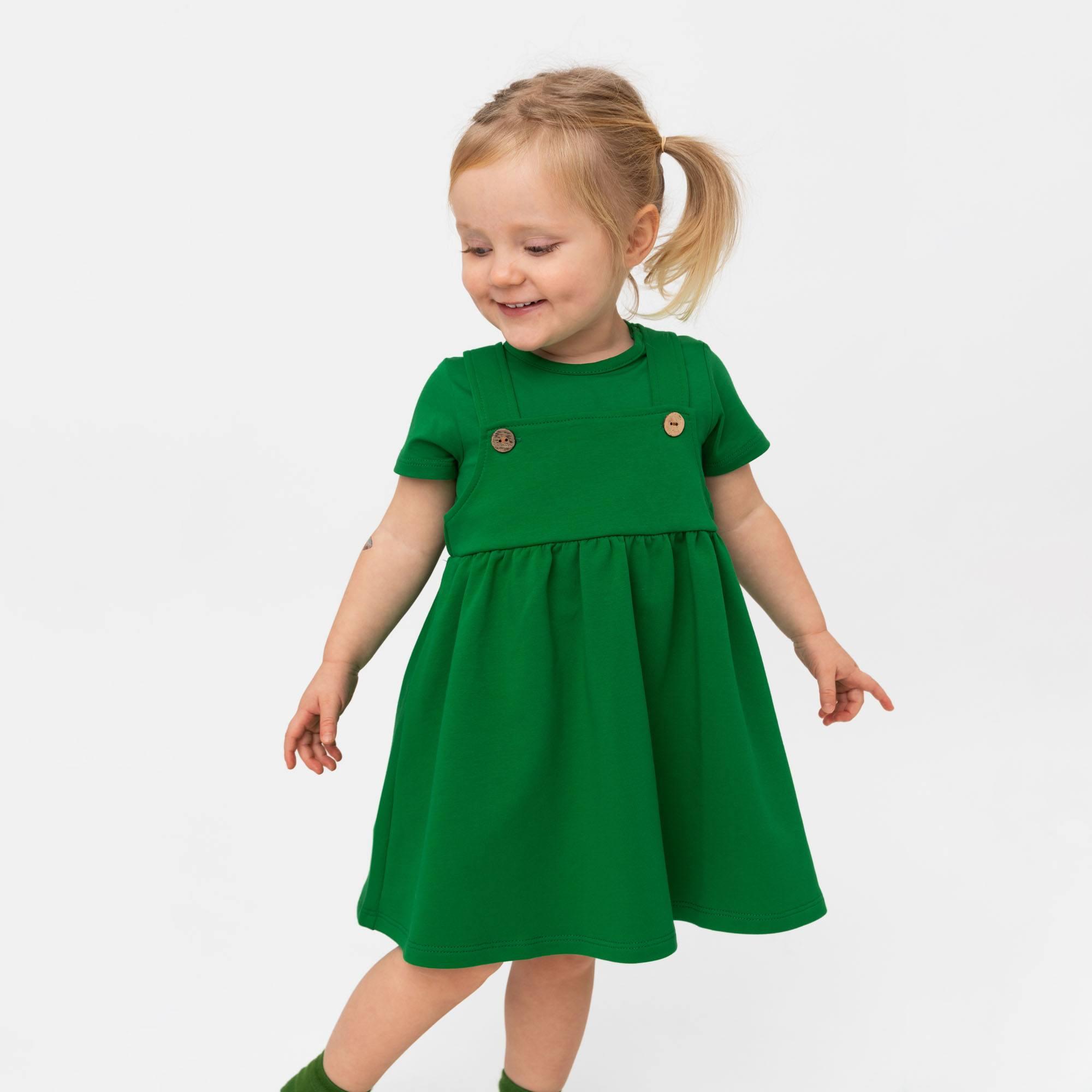 Green dungaree dress