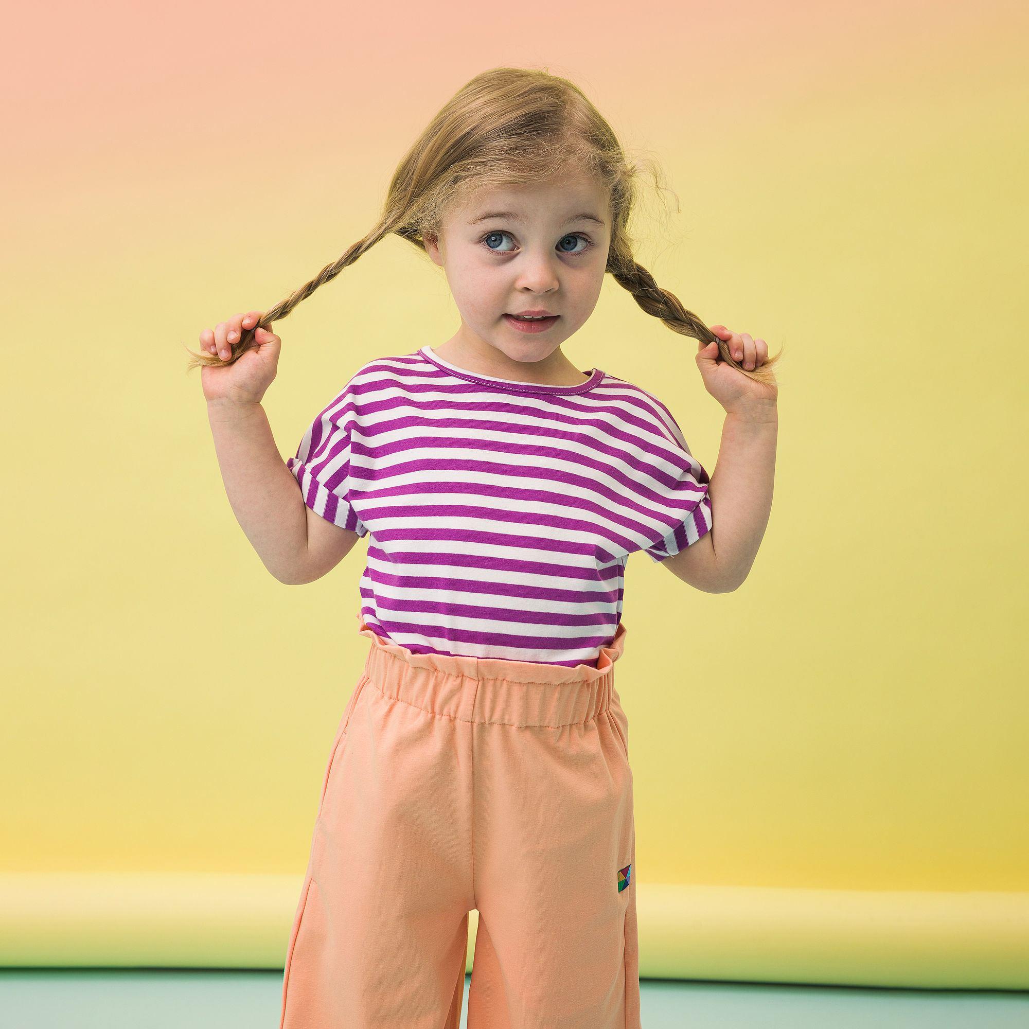 Violet stripes crew neck shirt