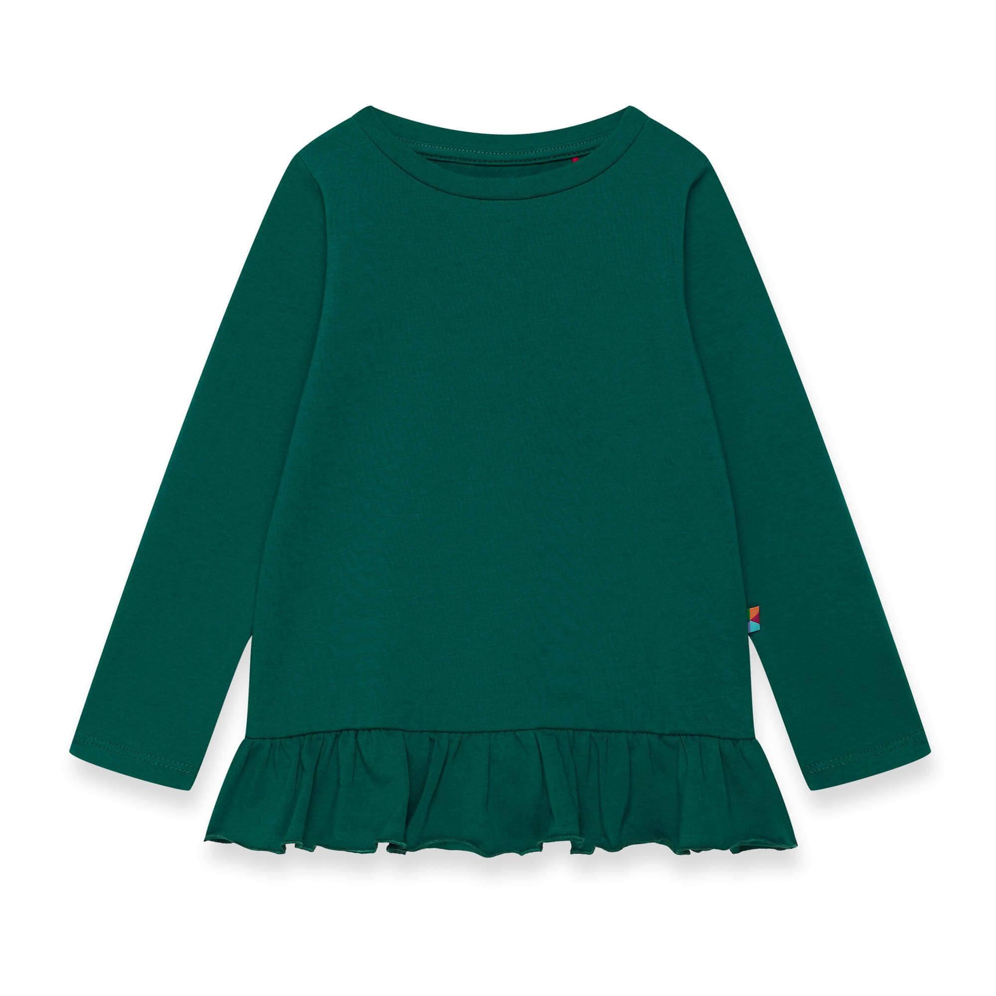 Bottle-green ruffle blouse Baby