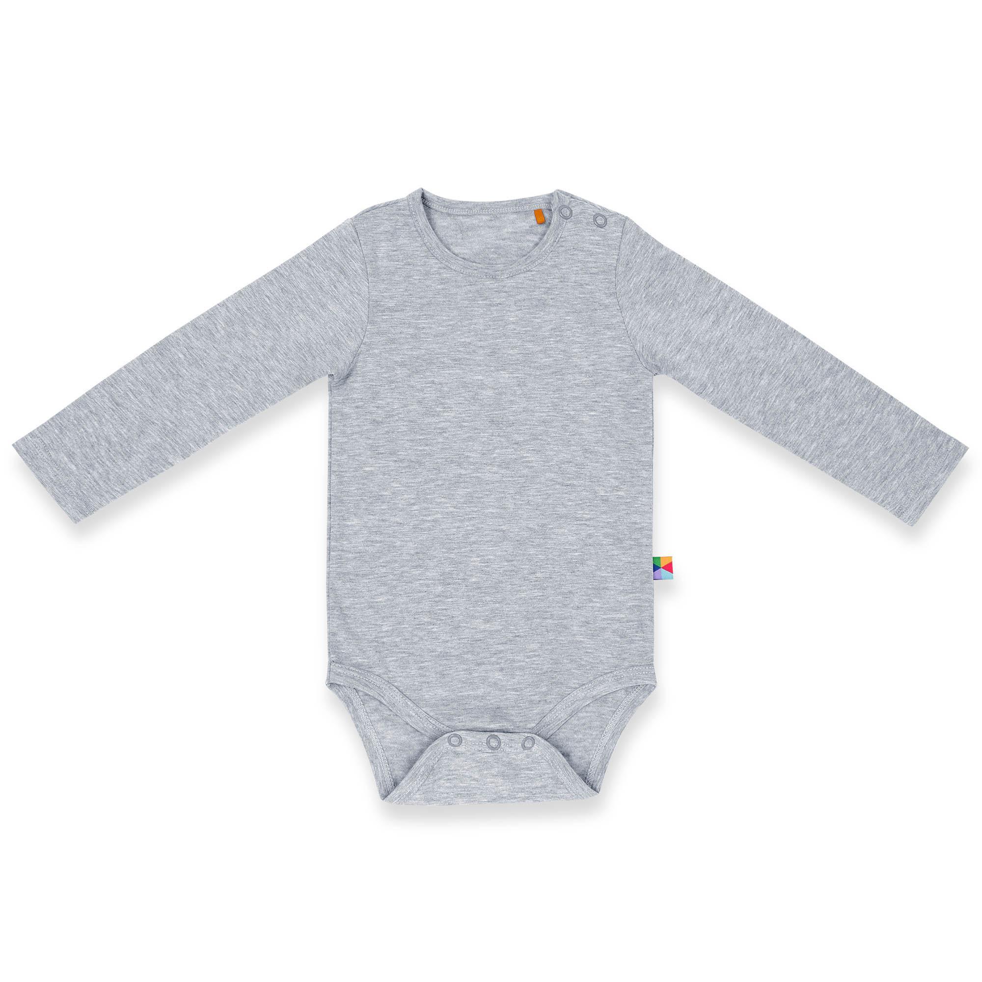 Grey melange long sleeve bodysuit