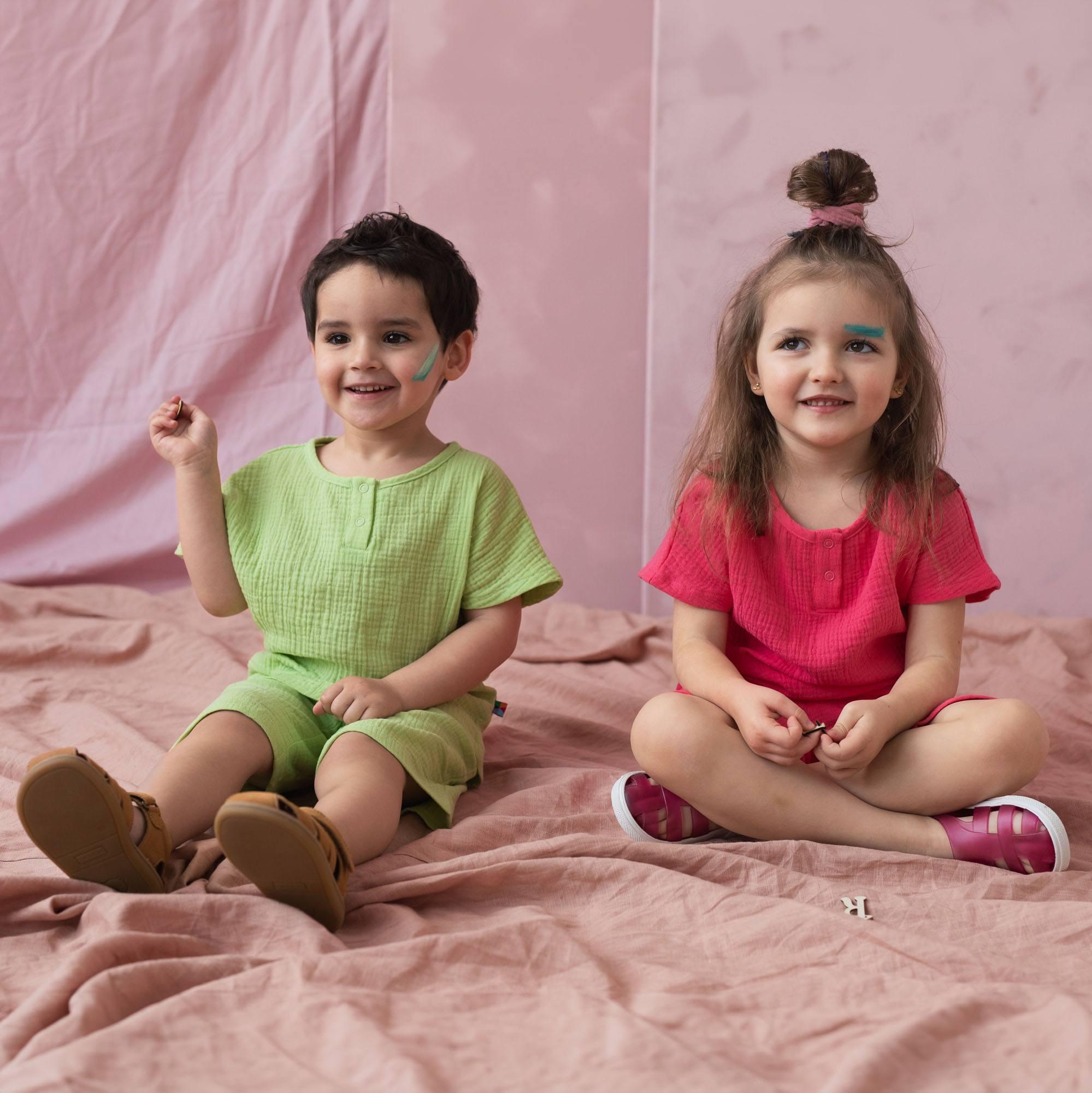 Coral muslin shirt Baby