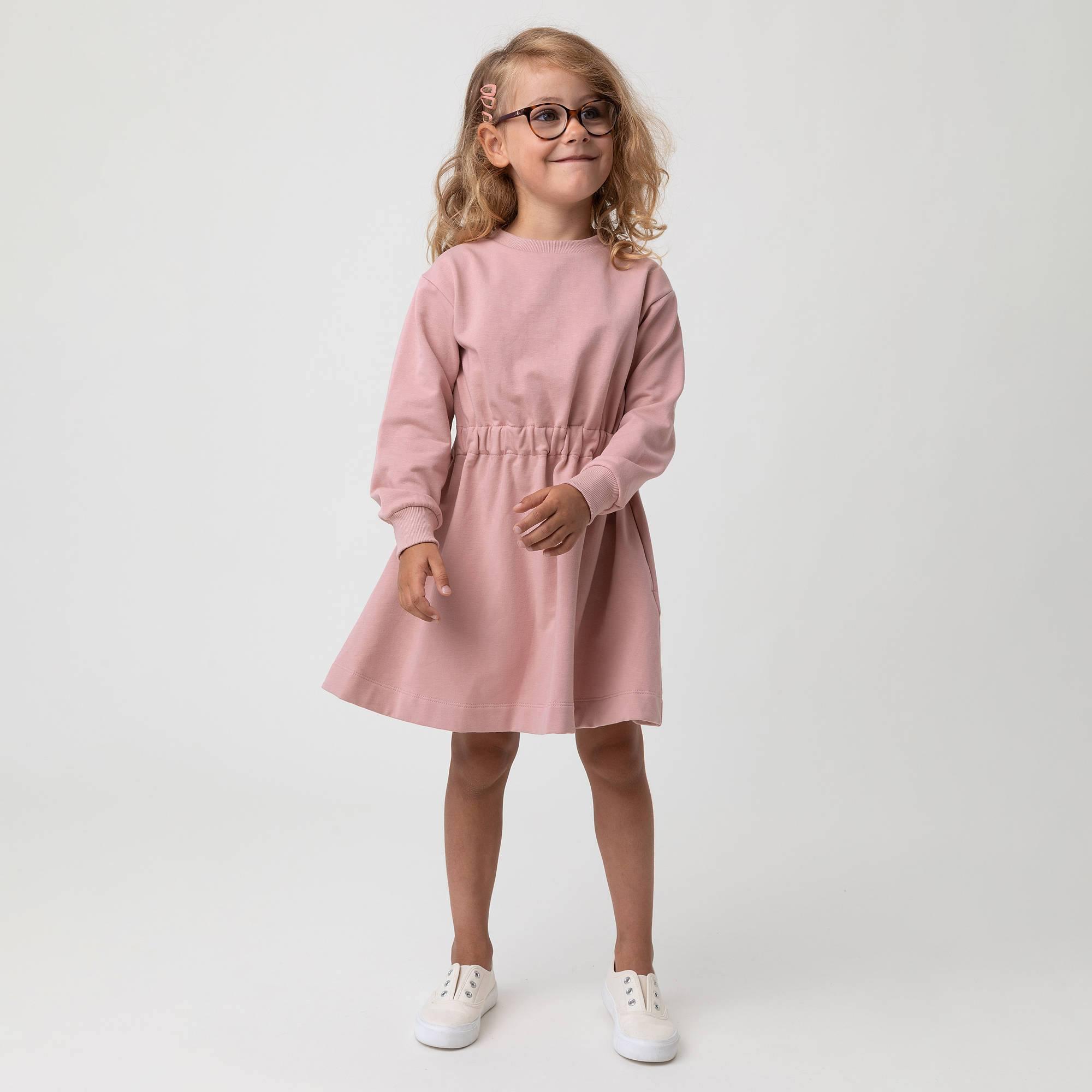 Pastel pink fleece longsleeve dress