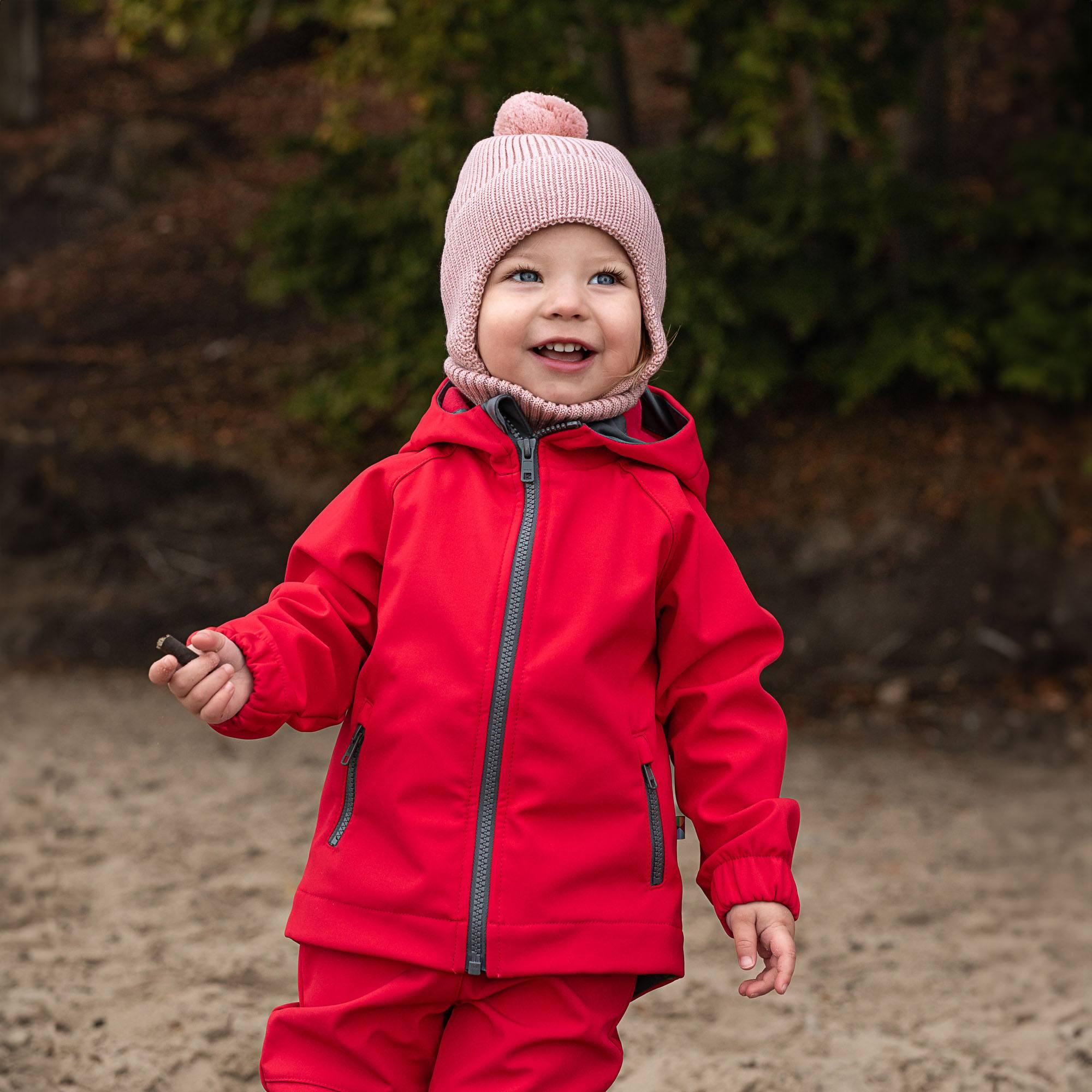 Pastel pink merino wool hat Baby