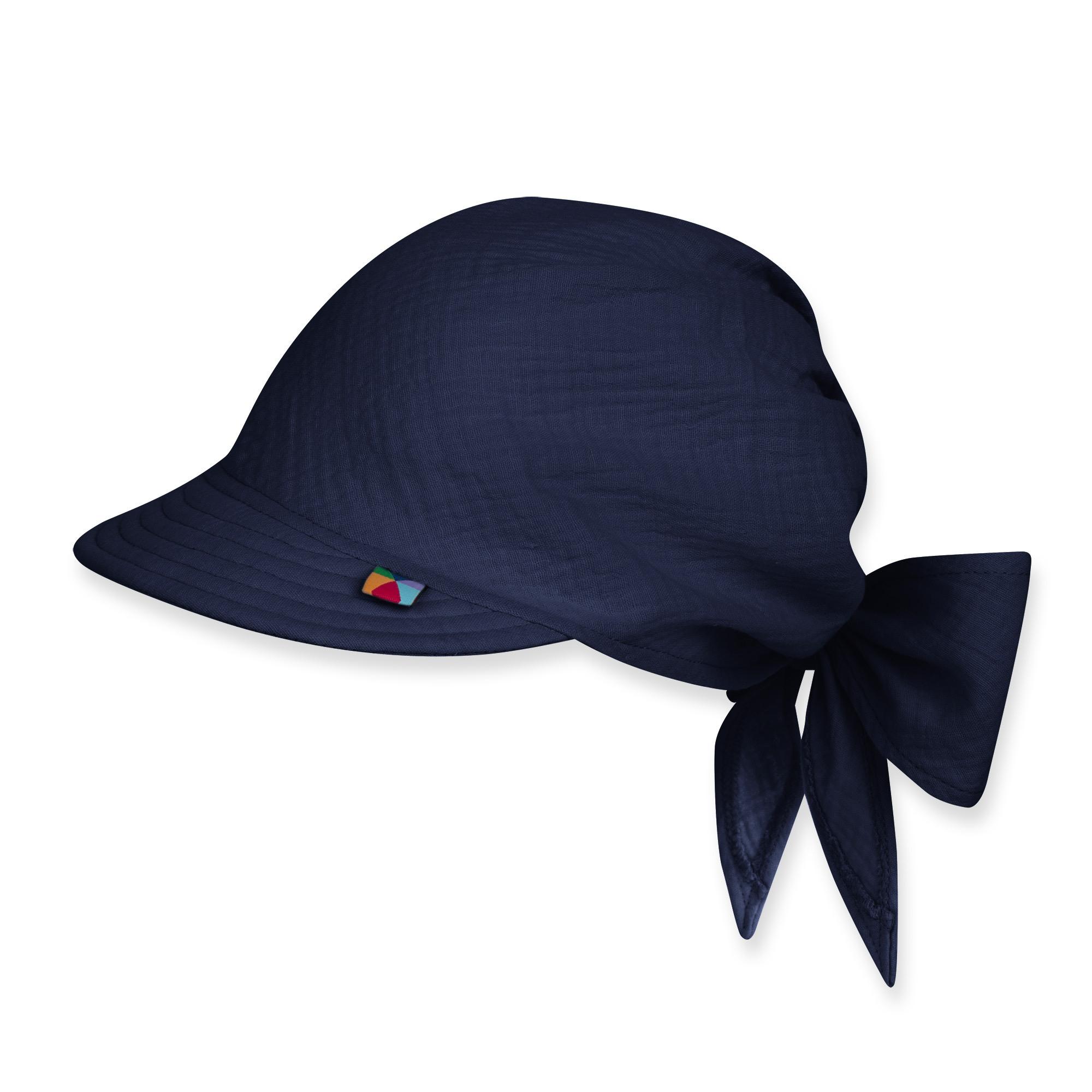 Navy blue muslin bandana hat