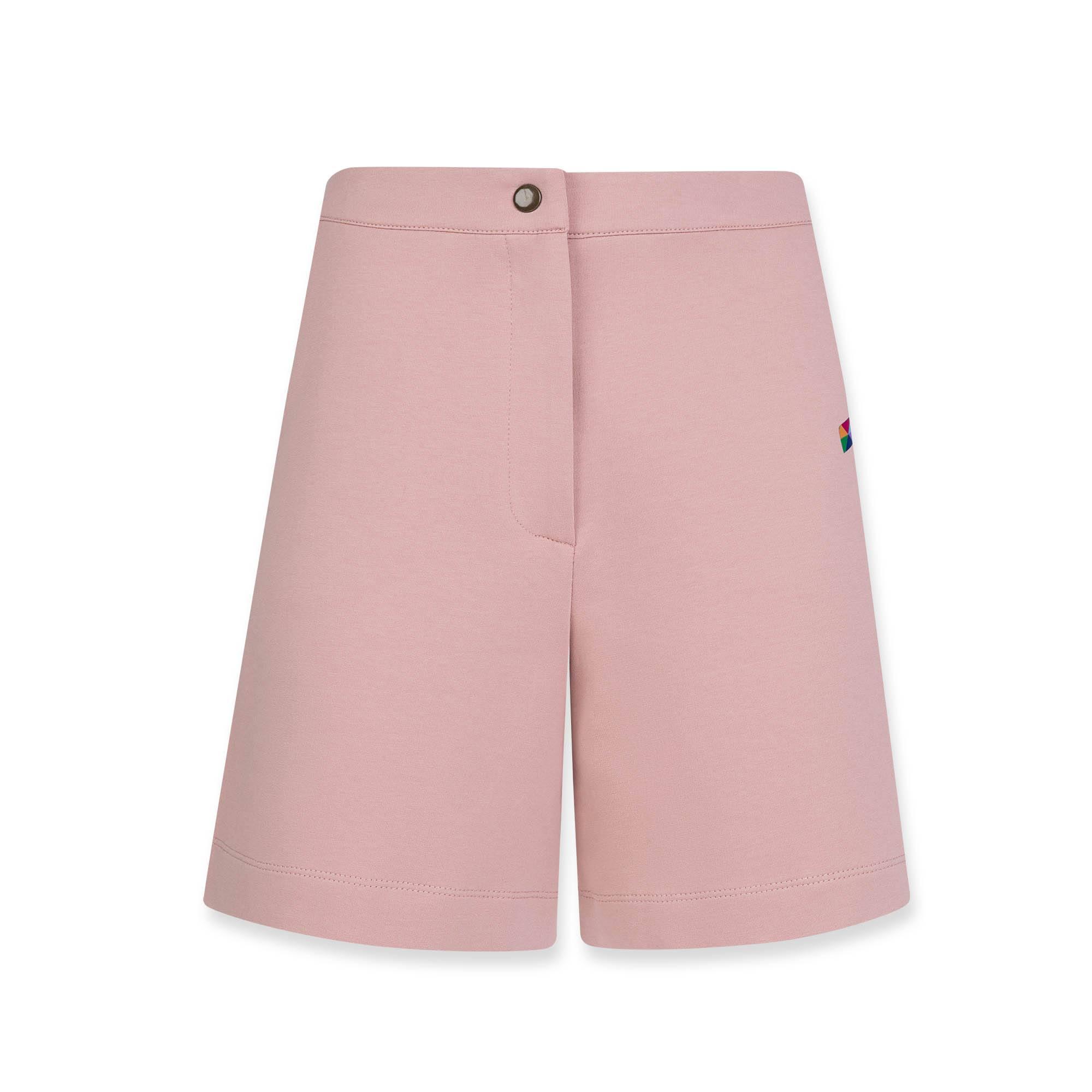 Pastel pink zippered bermuda shorts Women