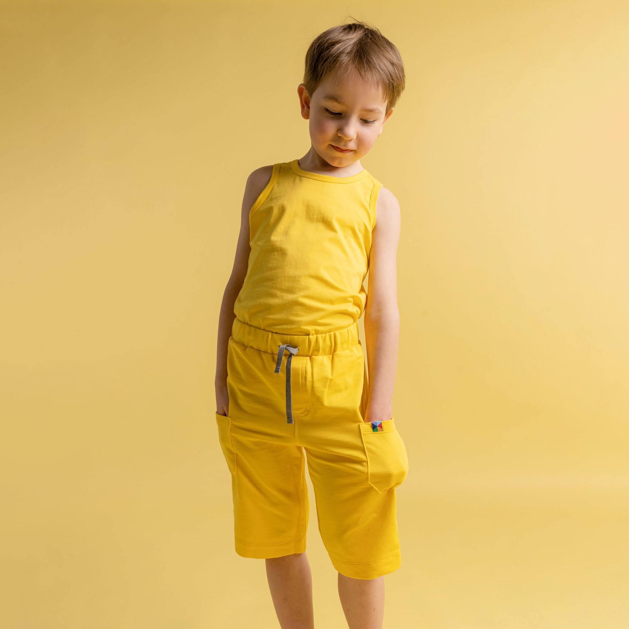 Yellow cargo shorts