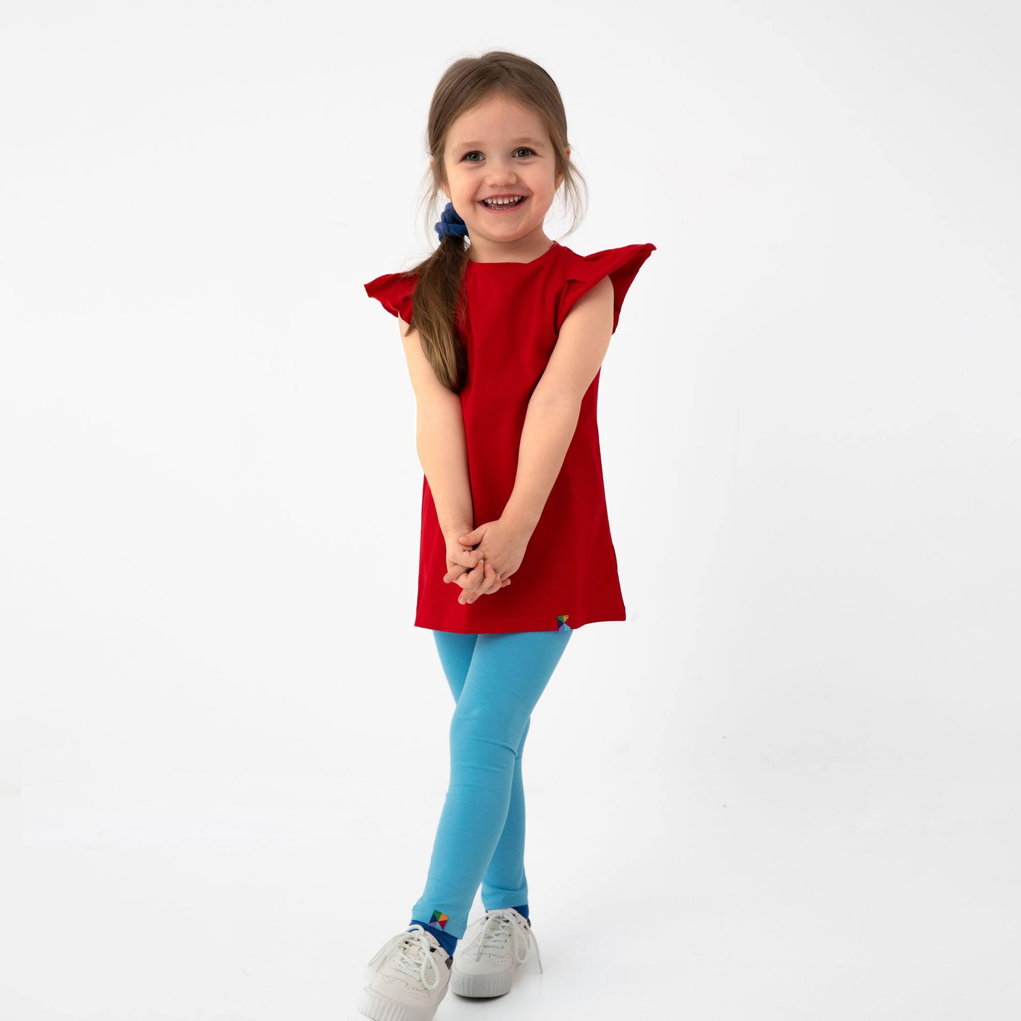 Red short butterfly sleeve tunic