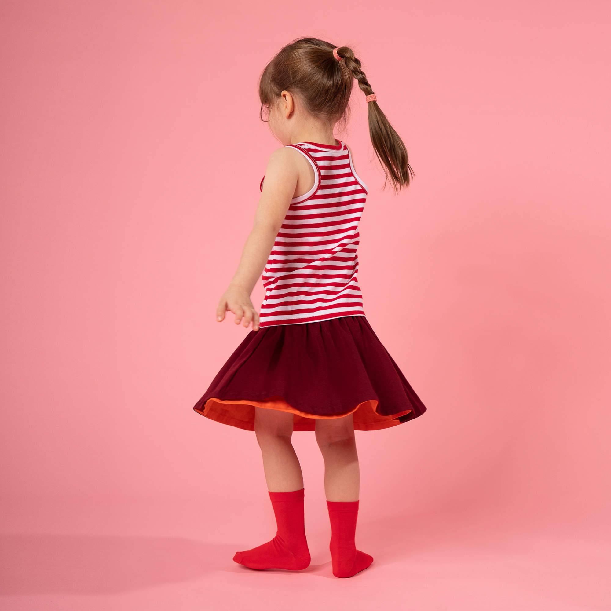 Burgundy - orange reversible skirt