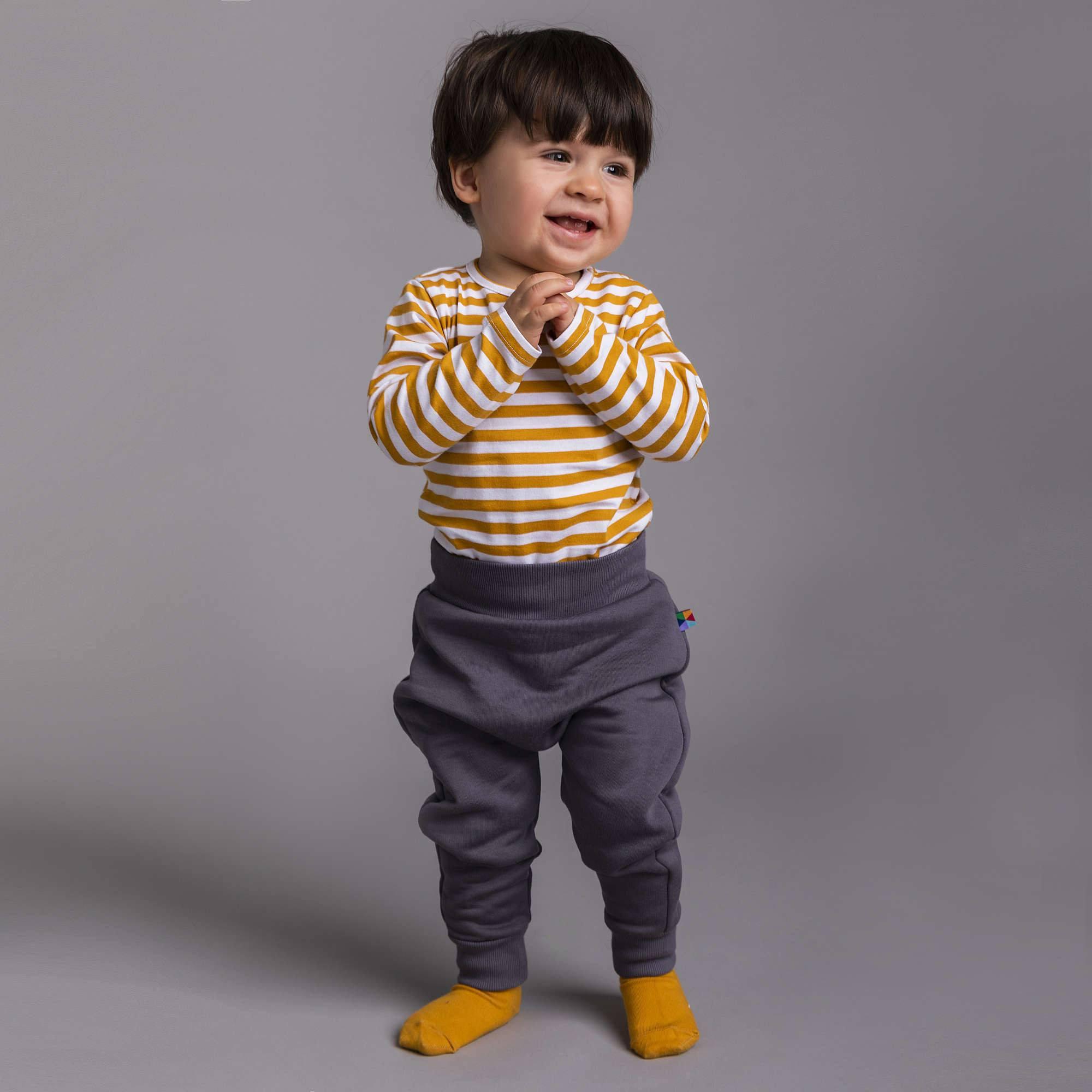 Mustard stripes long sleeve bodysuit