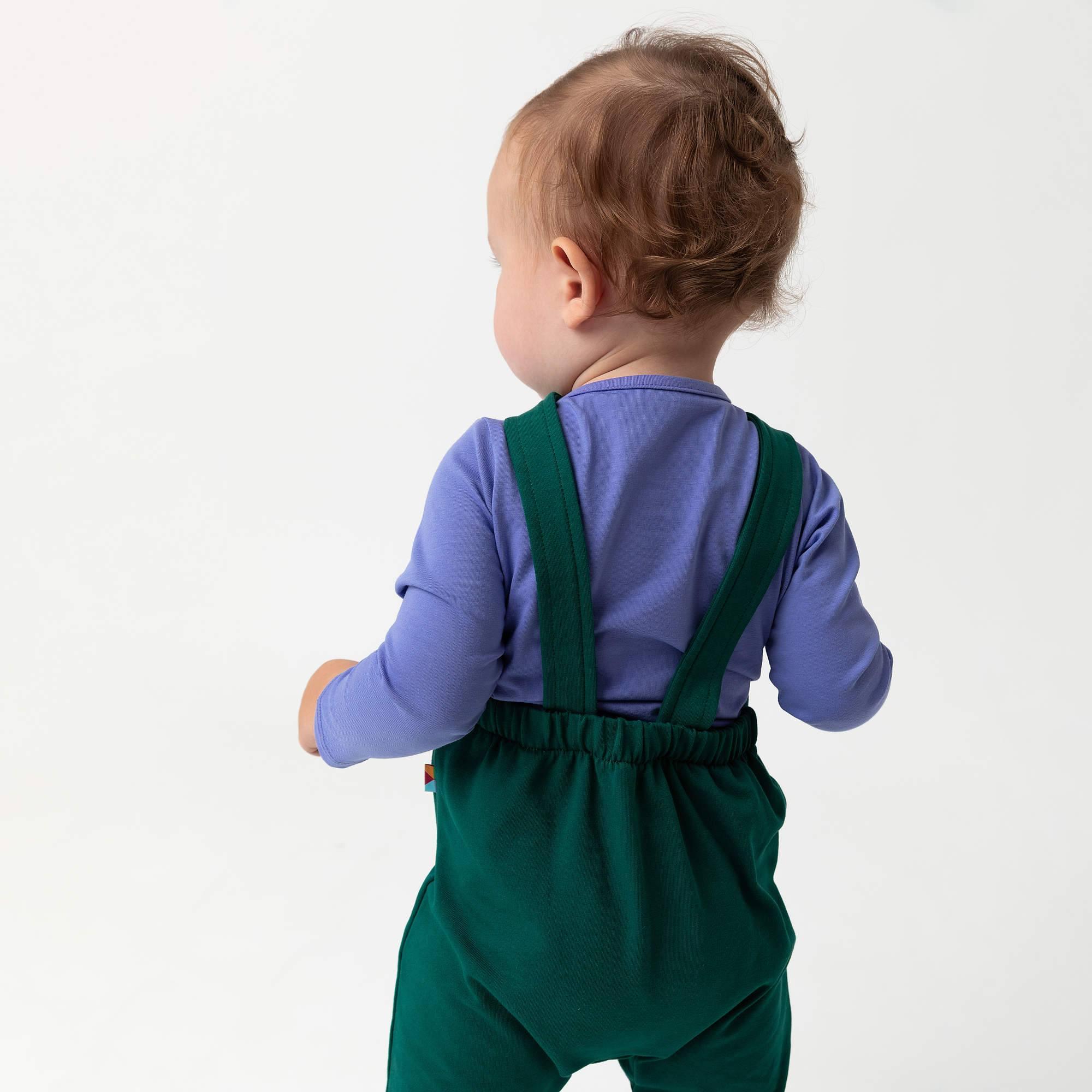 Bottle-green dungarees