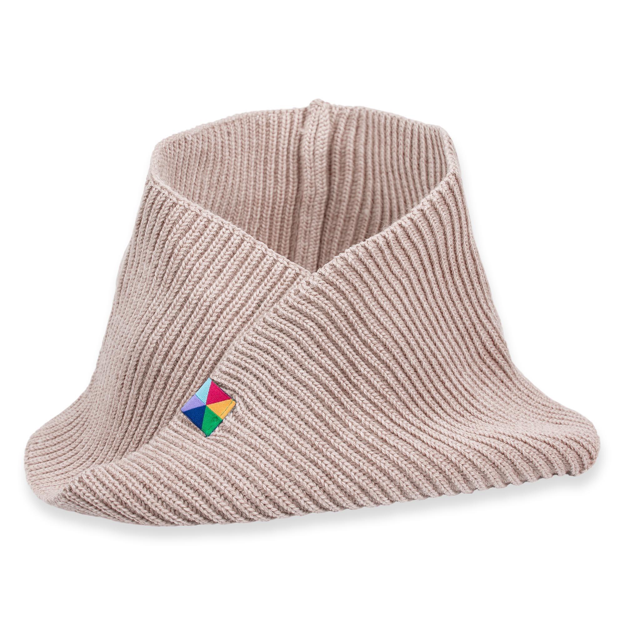 Beige merino wool neck warmer kids