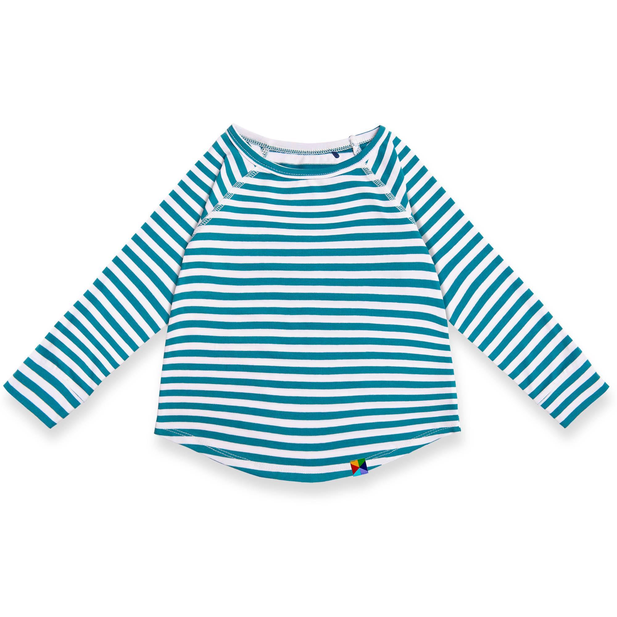 Turquoise stripes long sleeve shirt