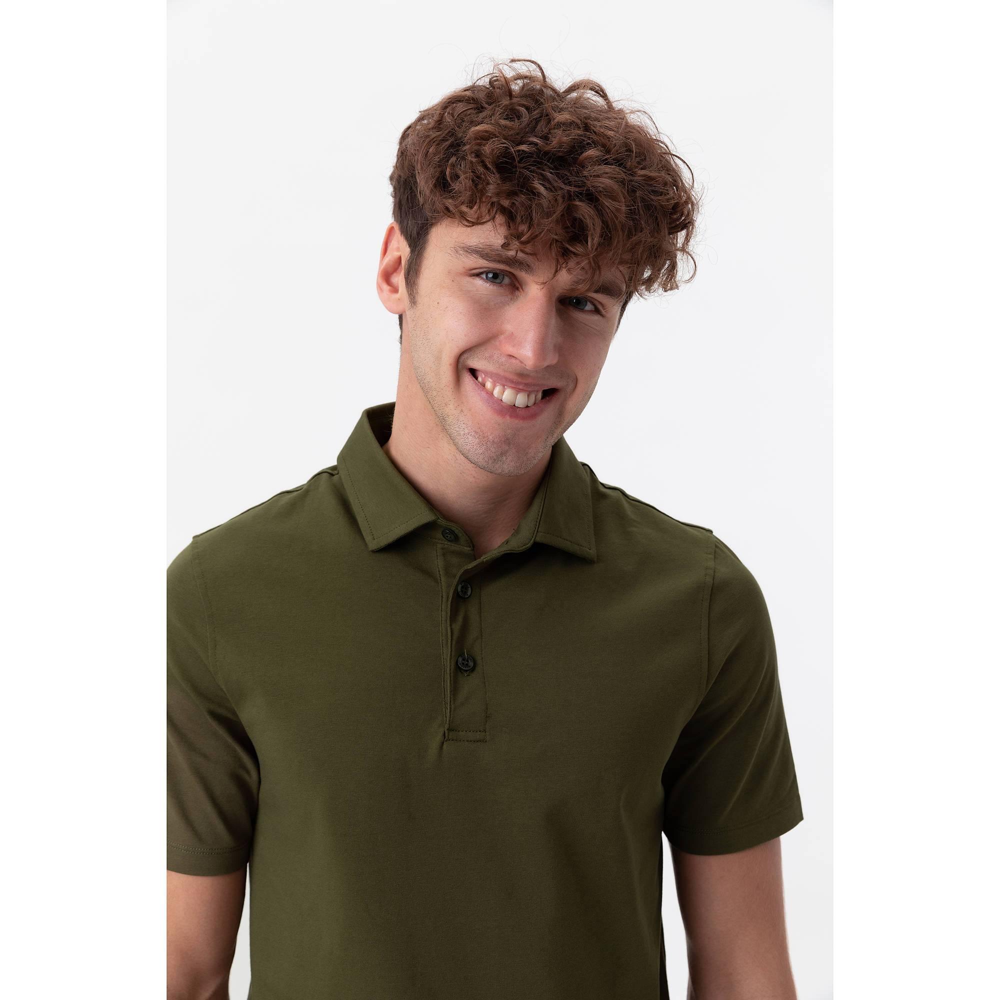 Khaki polo shirt Men