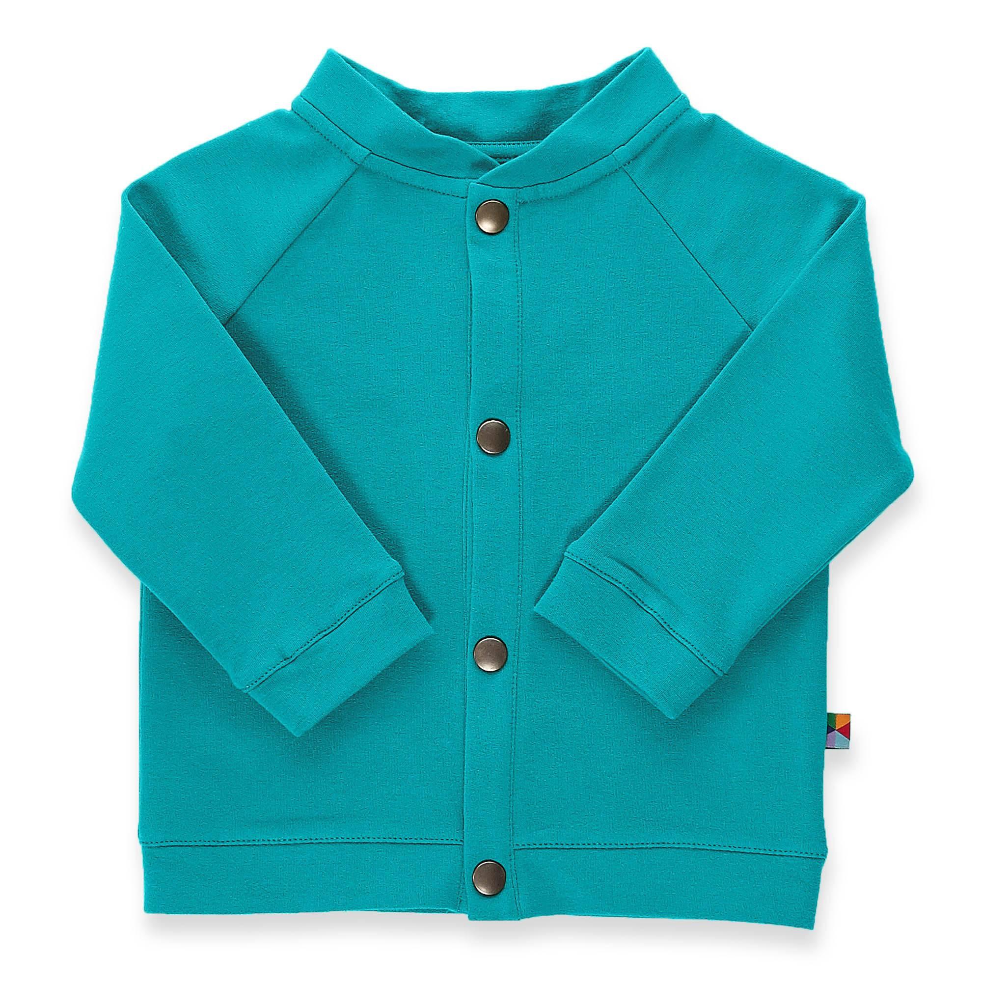 Turquoise button-up bomber jacket Baby