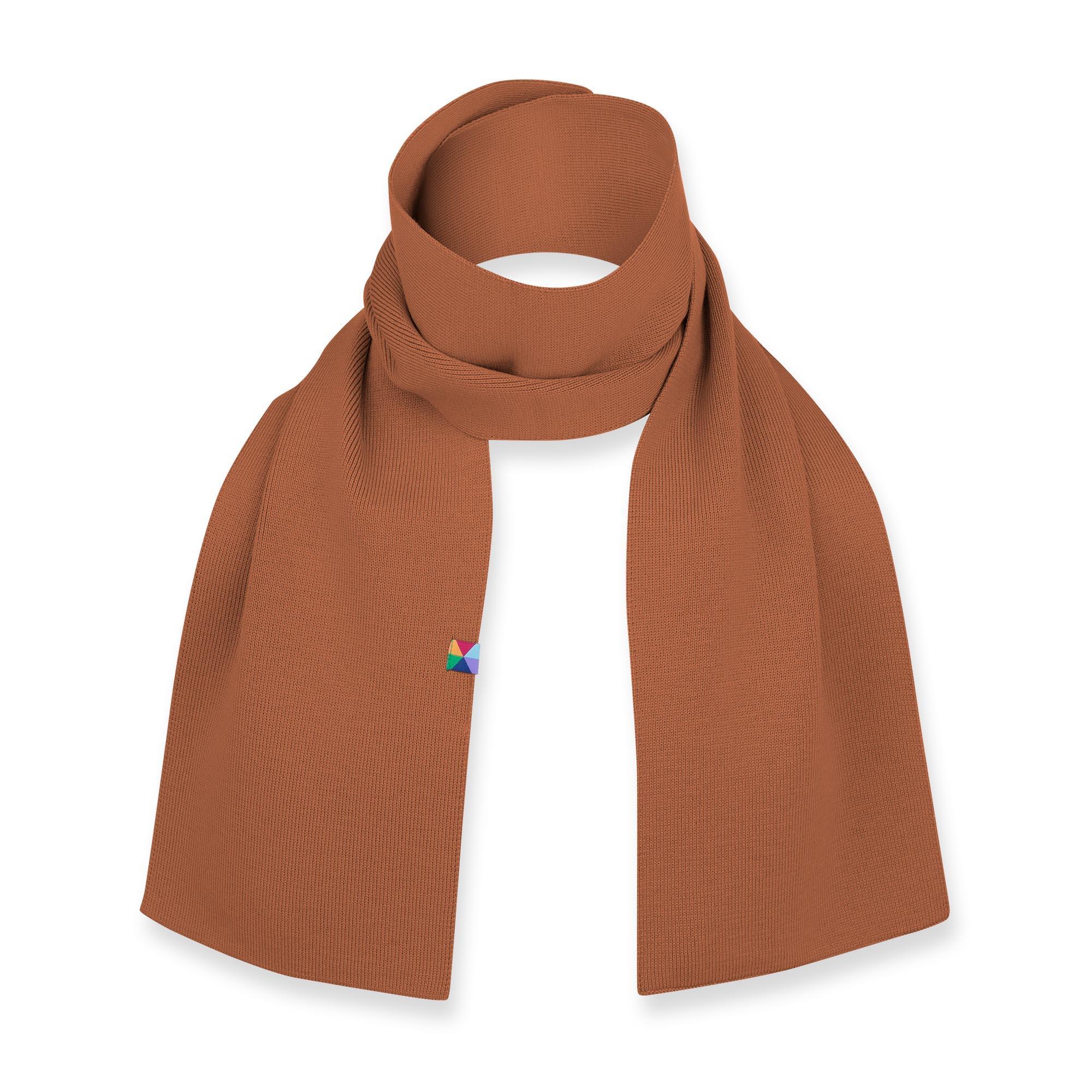 Caramel fine knit merino wool scarf