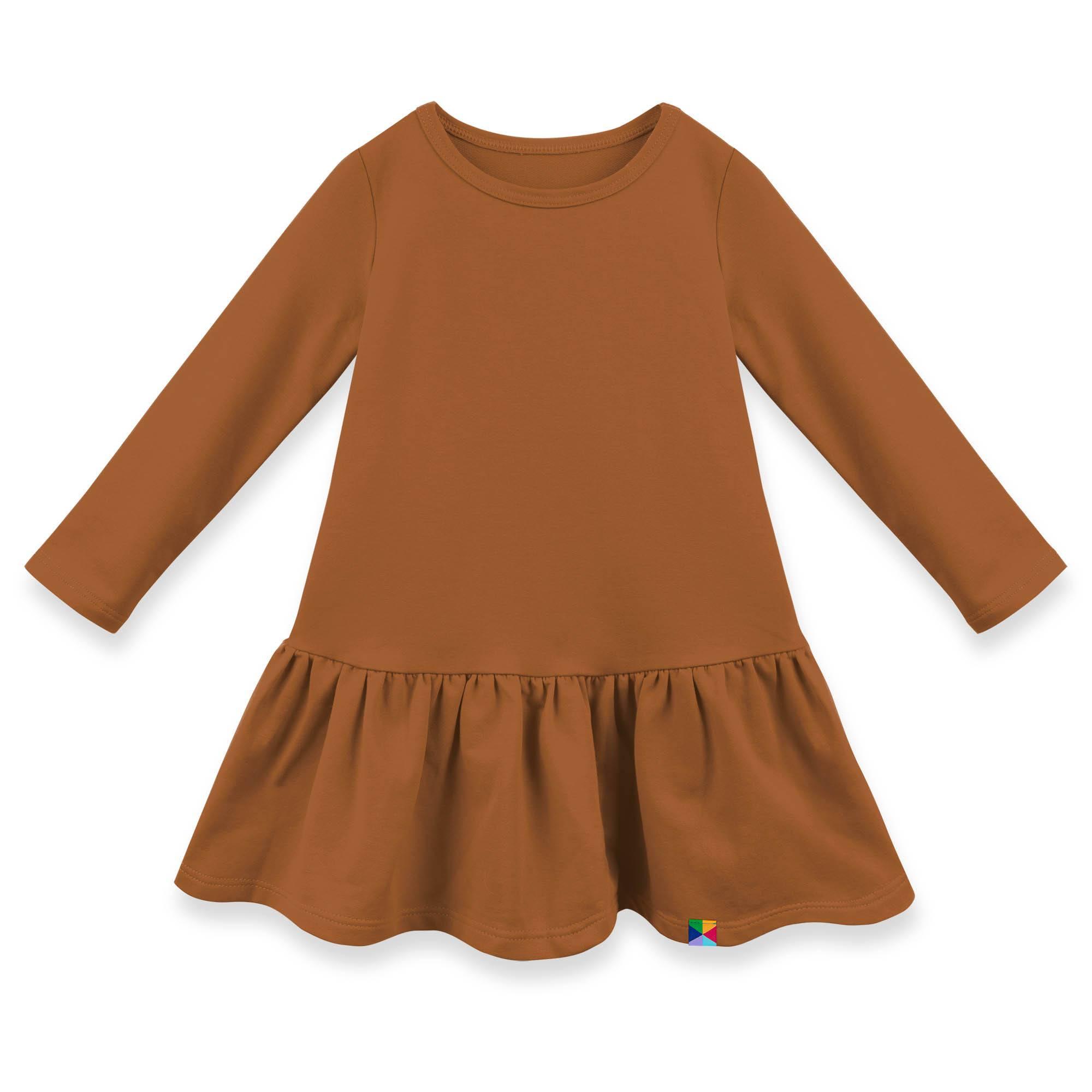 Caramel flared sweatshirt dress