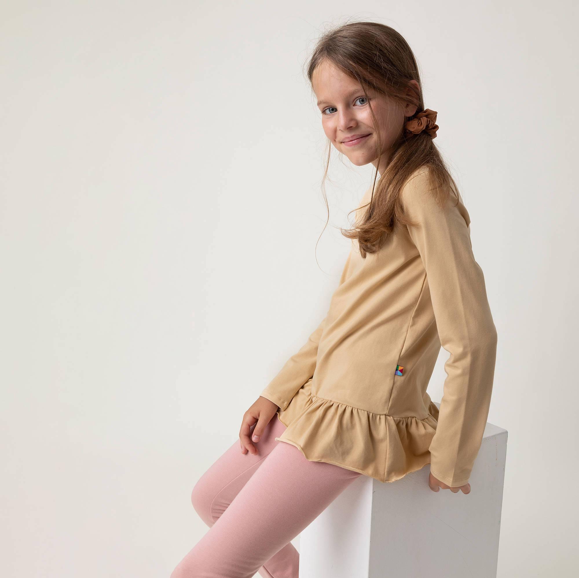 Beige frill blouse