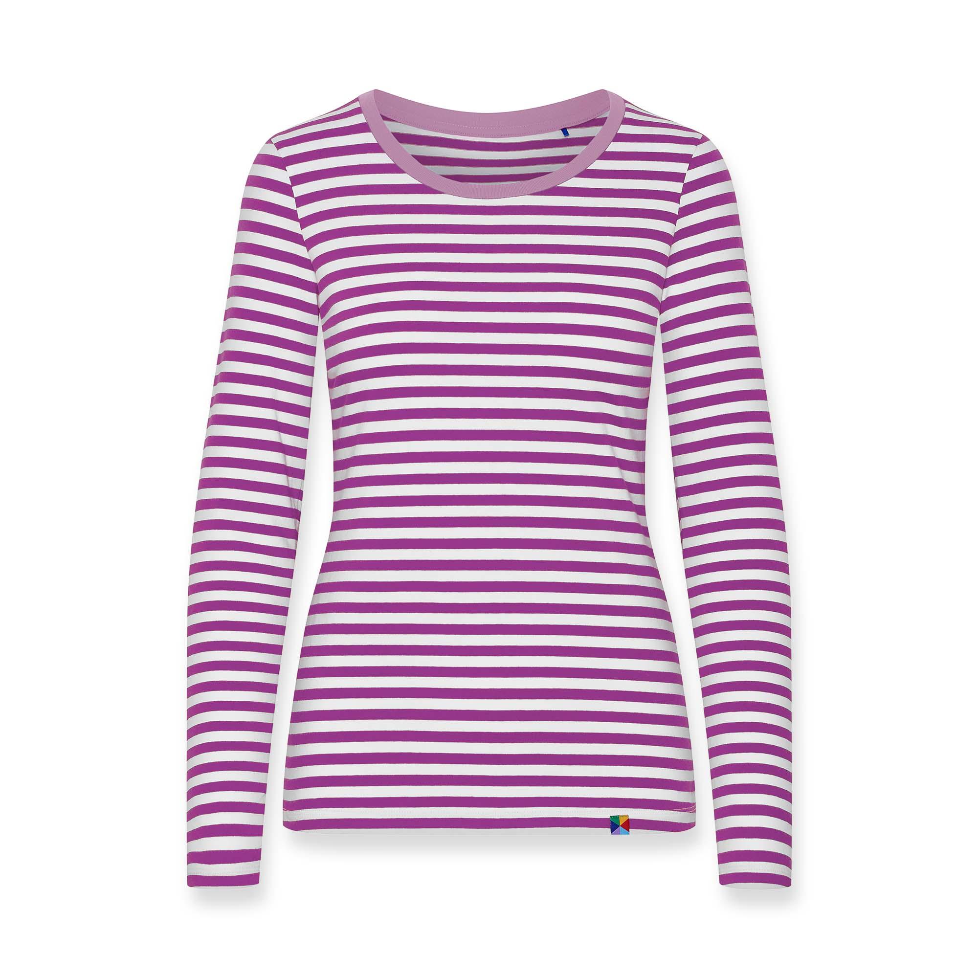 Violet stripes striped long sleeve shirt Women