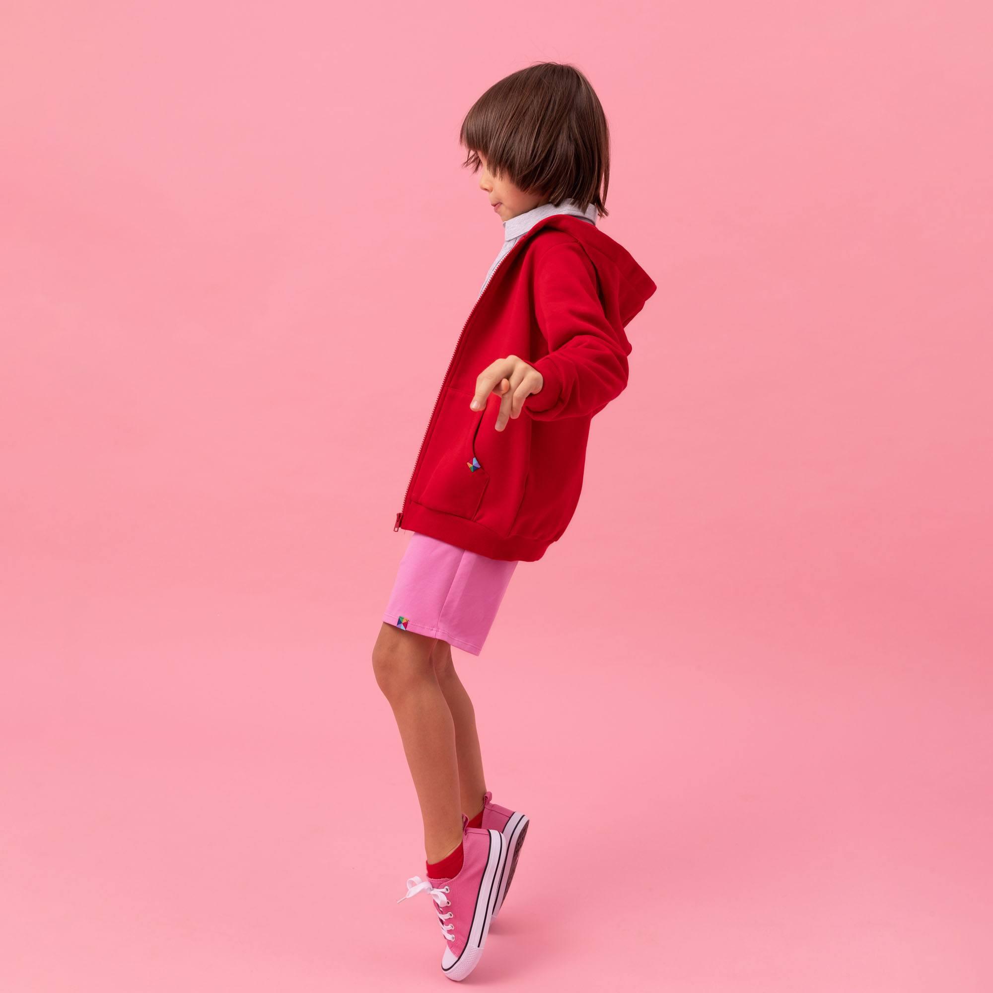 Red zip-up fleece jacket