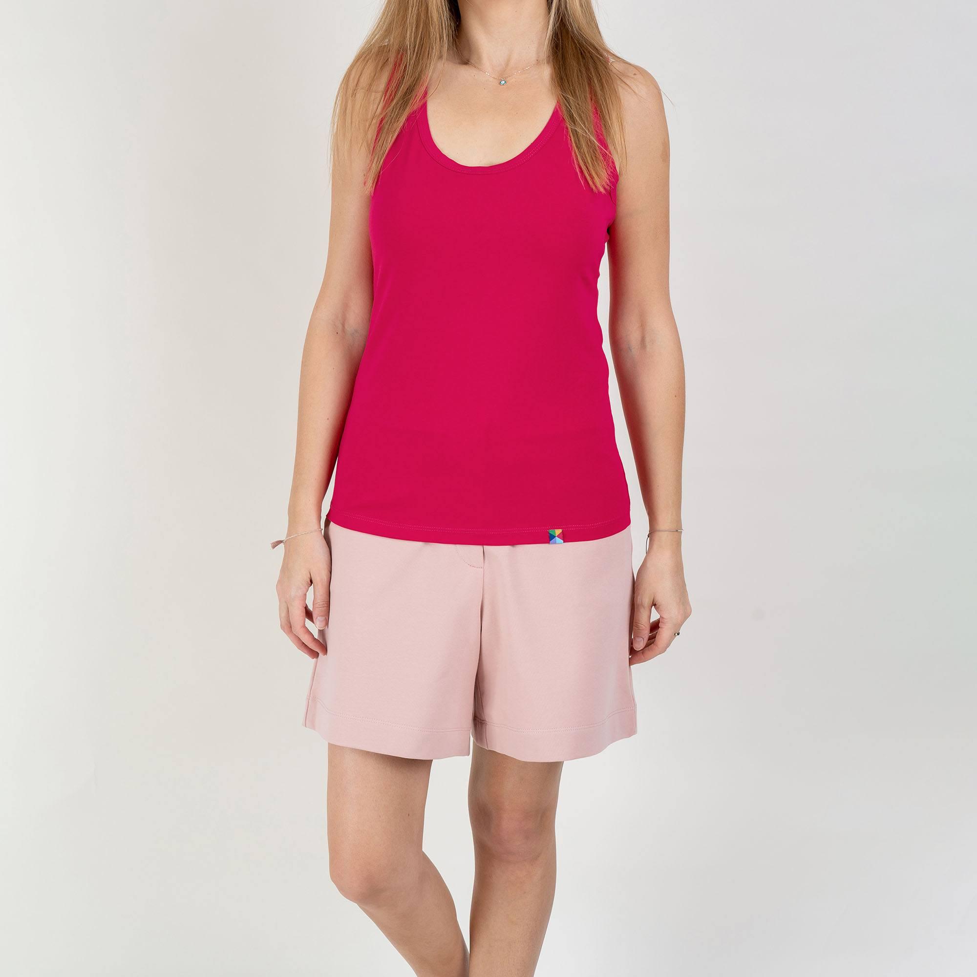 Pastel pink zippered bermuda shorts Women