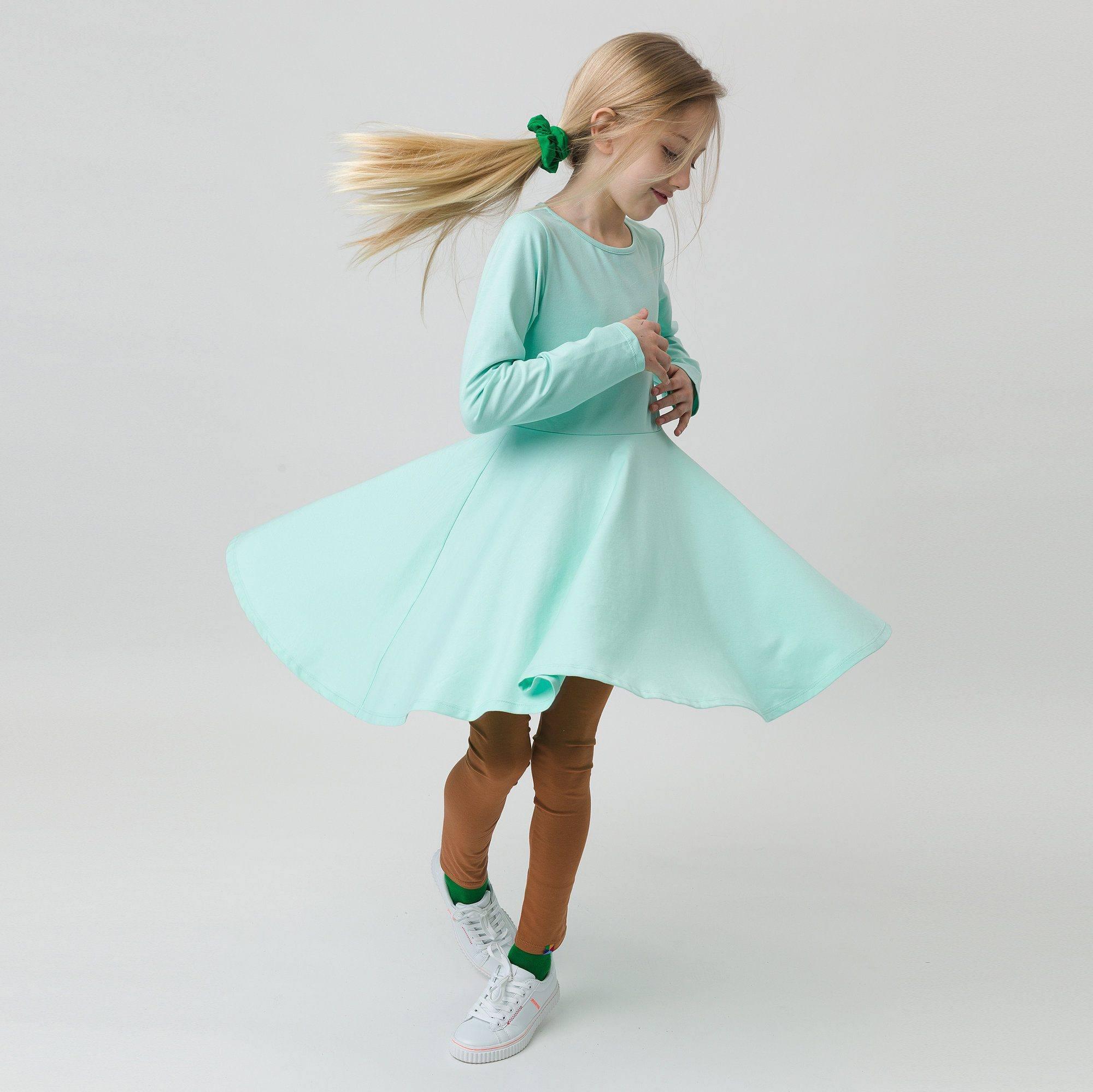 Mint long sleeve dress