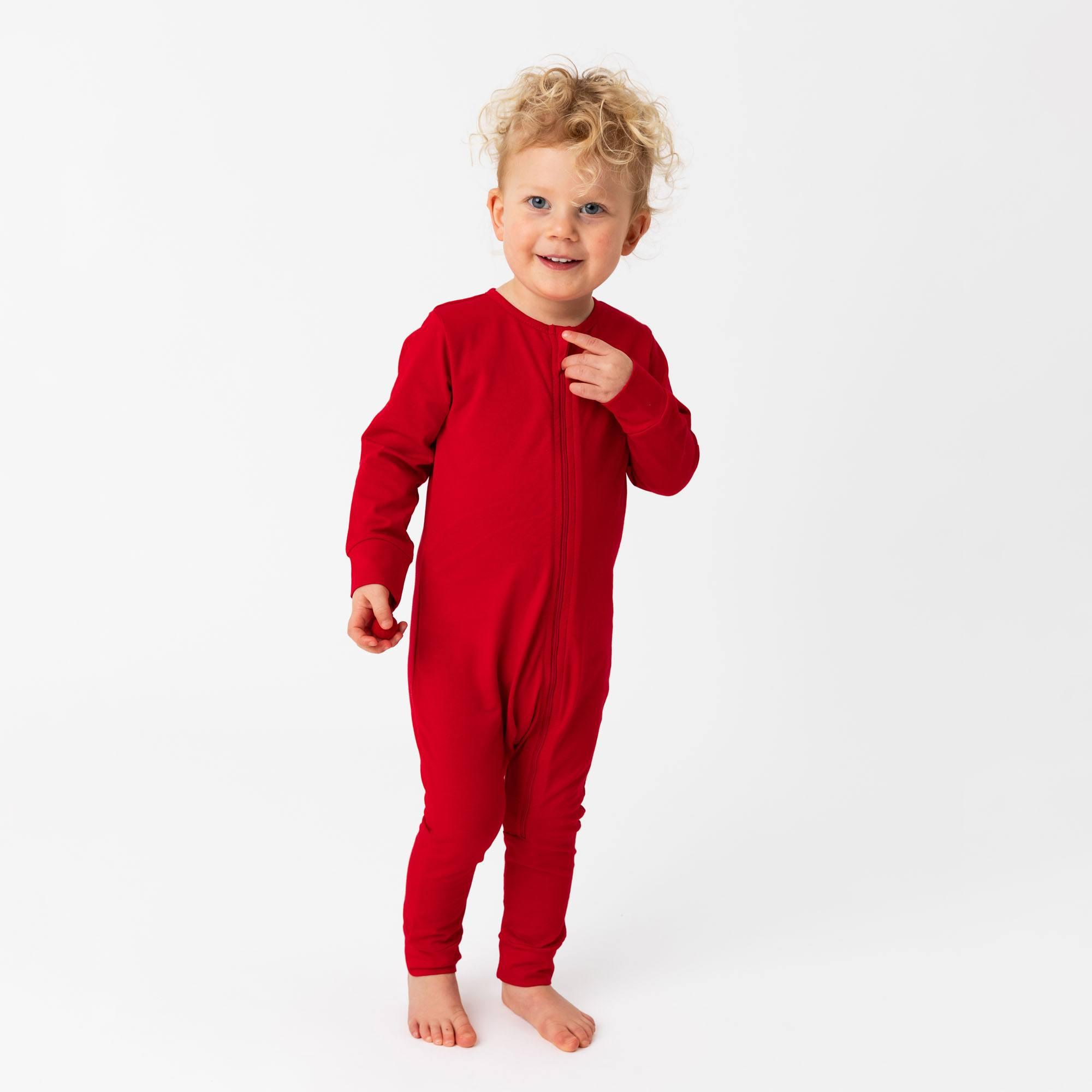 Red romper suit