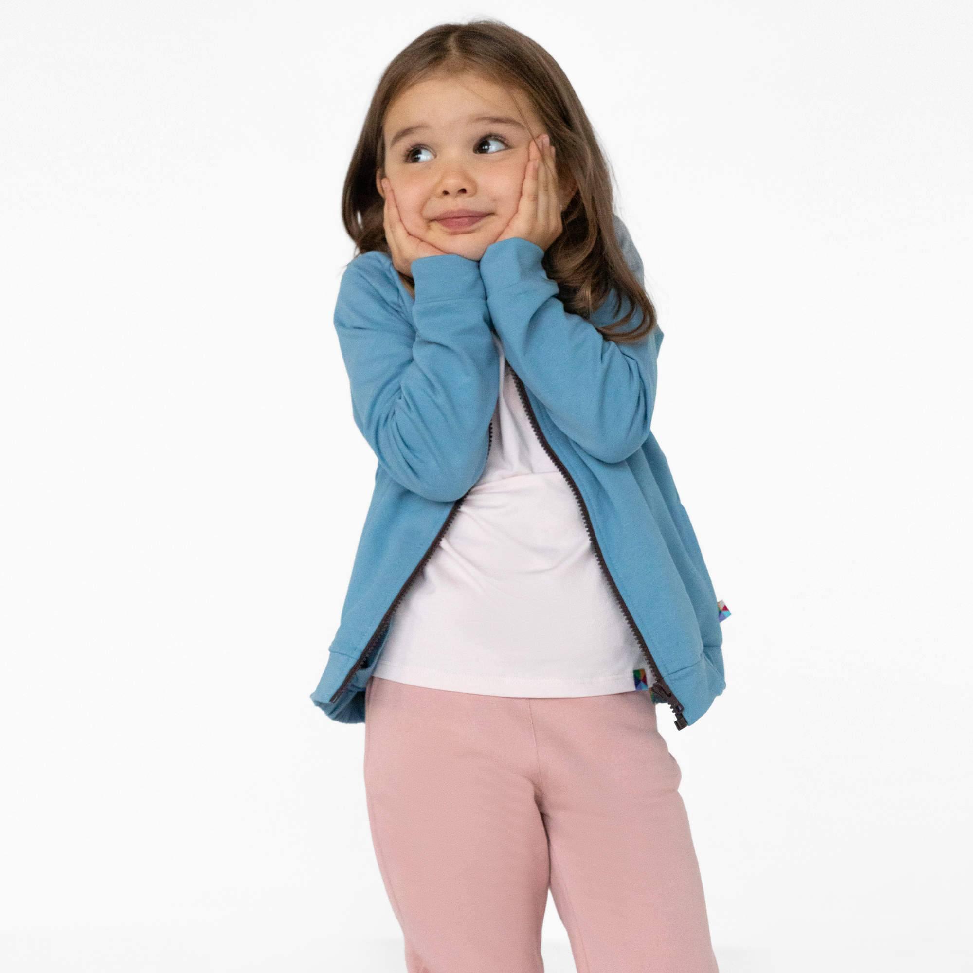 Pastel pink fleece-lined joggers kids