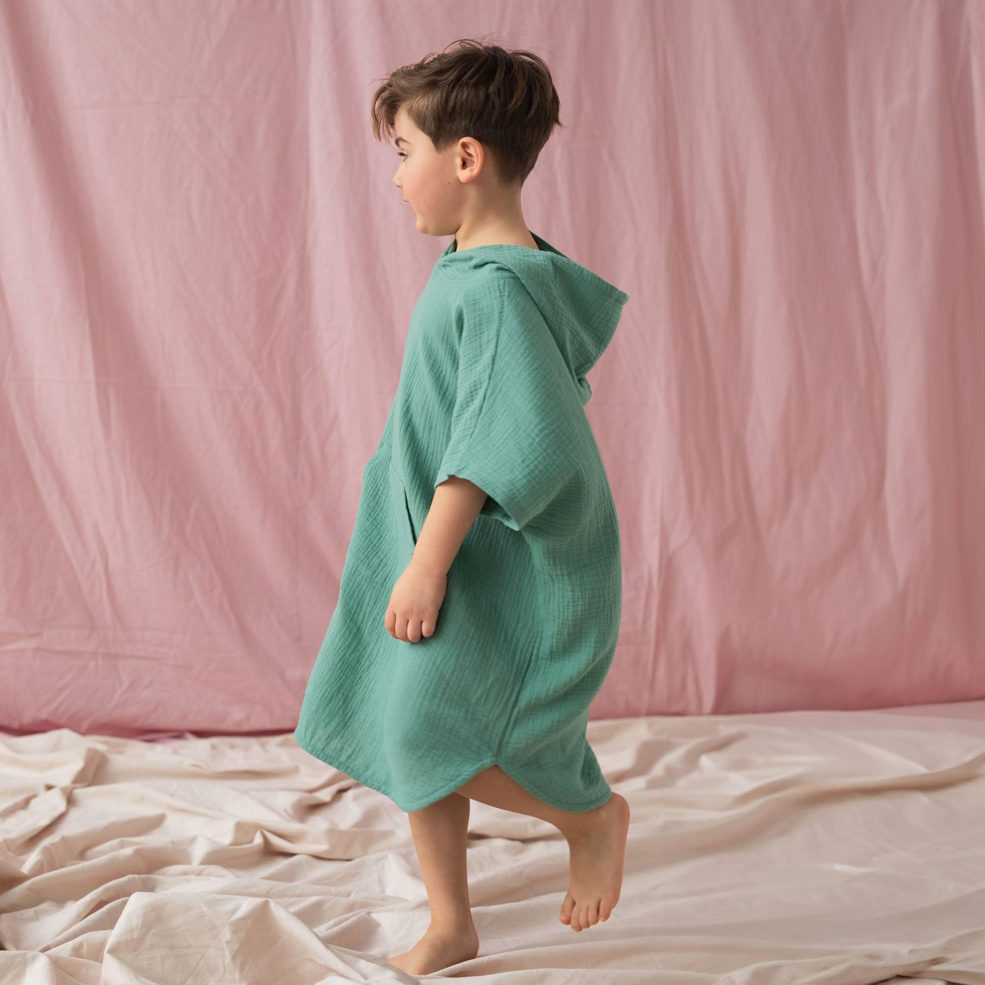 Celadon muslin poncho