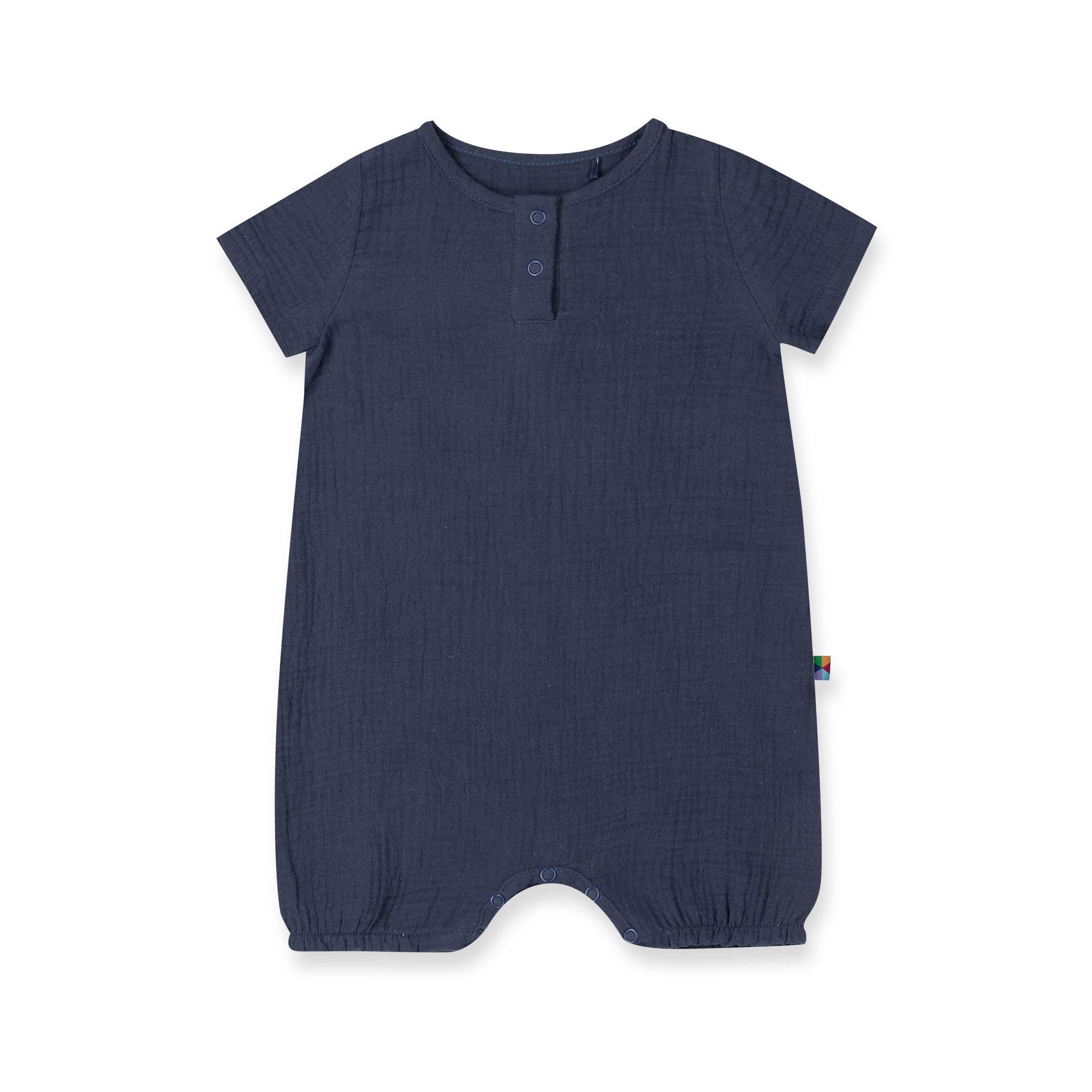 Navy blue muslin romper Baby