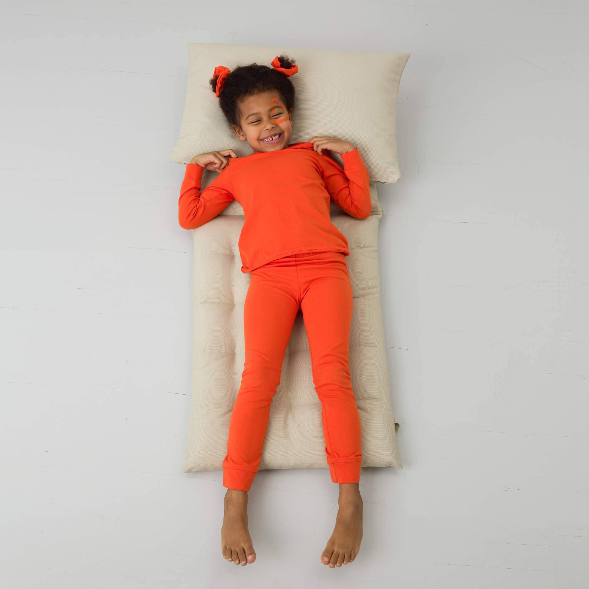 Orange two-piece pajama set