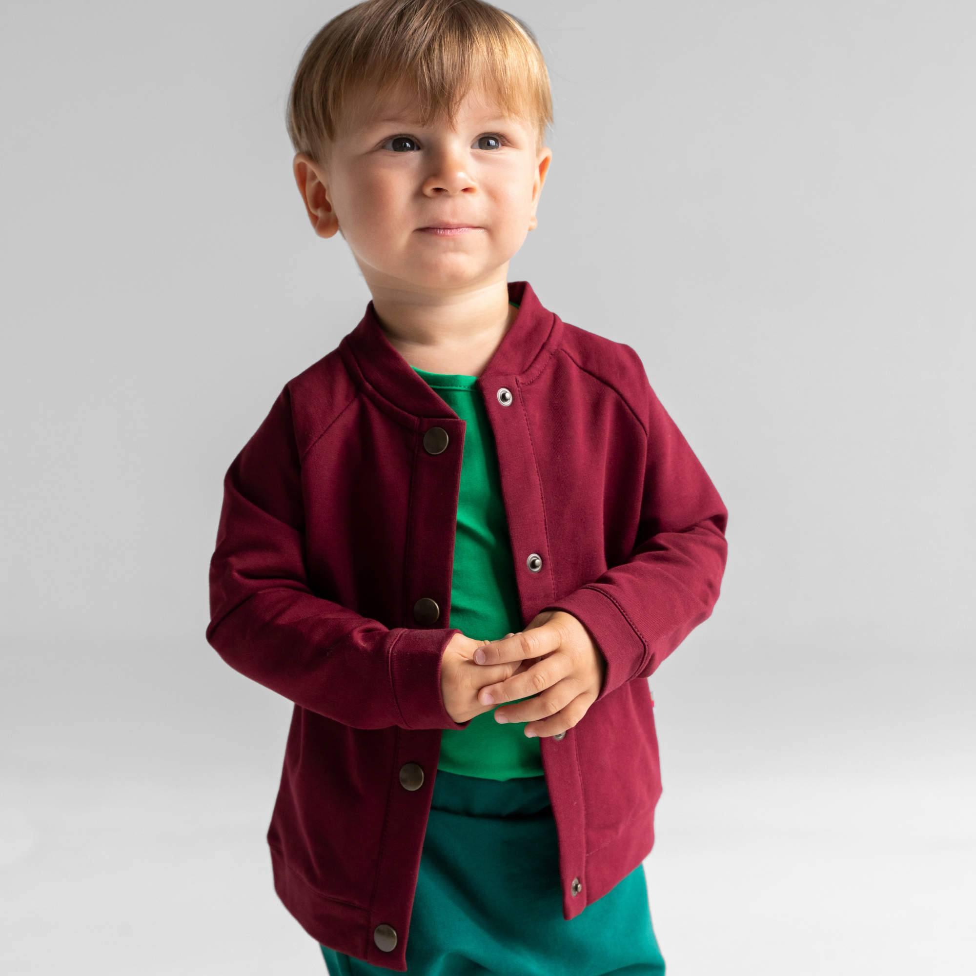 Burgundy button-up bomber jacket Baby