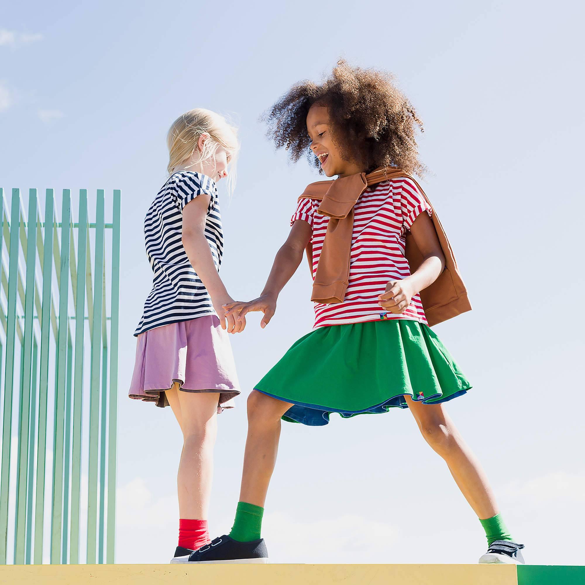 Green - blue reversible skirt