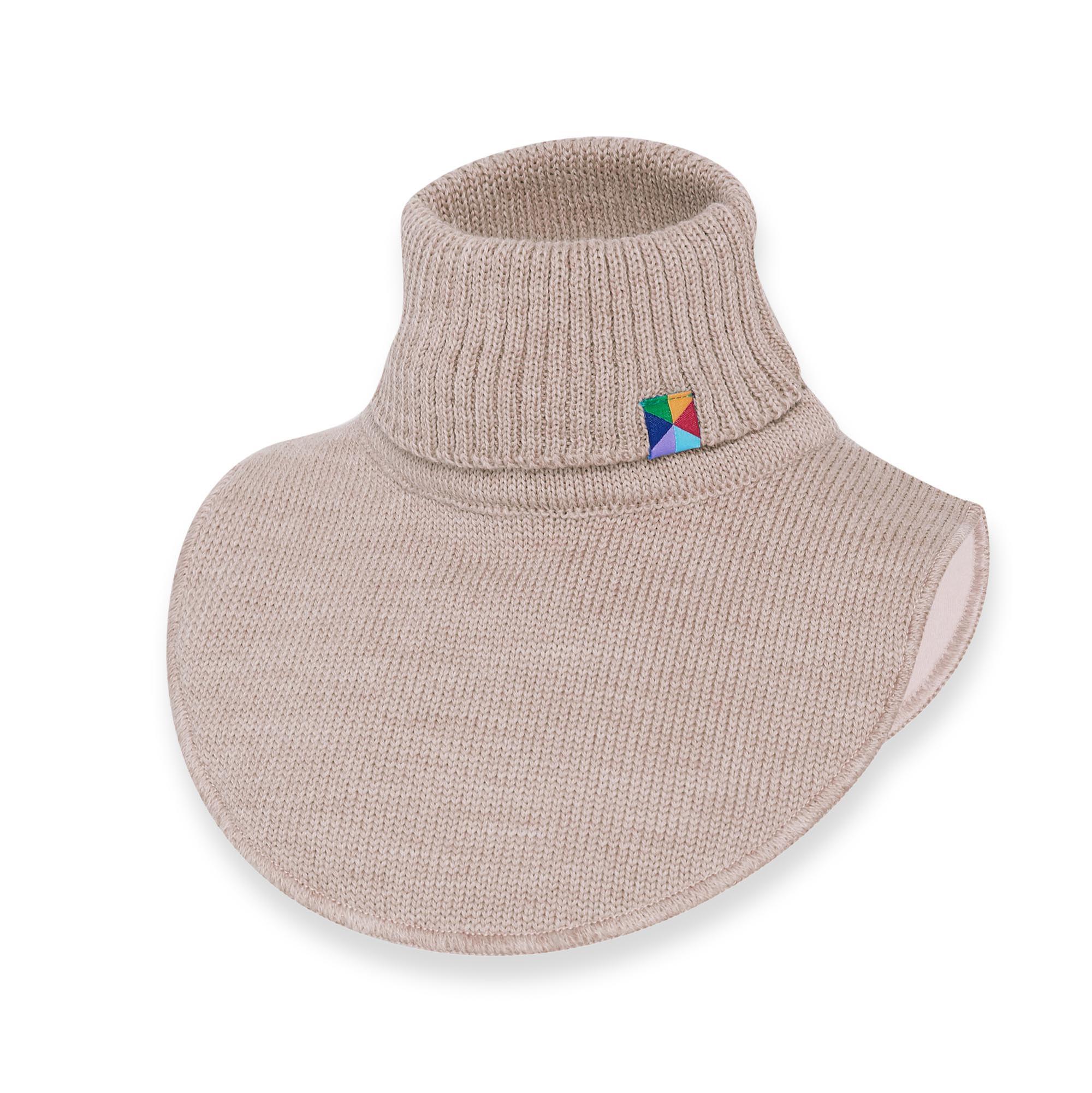 Beige merino wool neck warmer kids