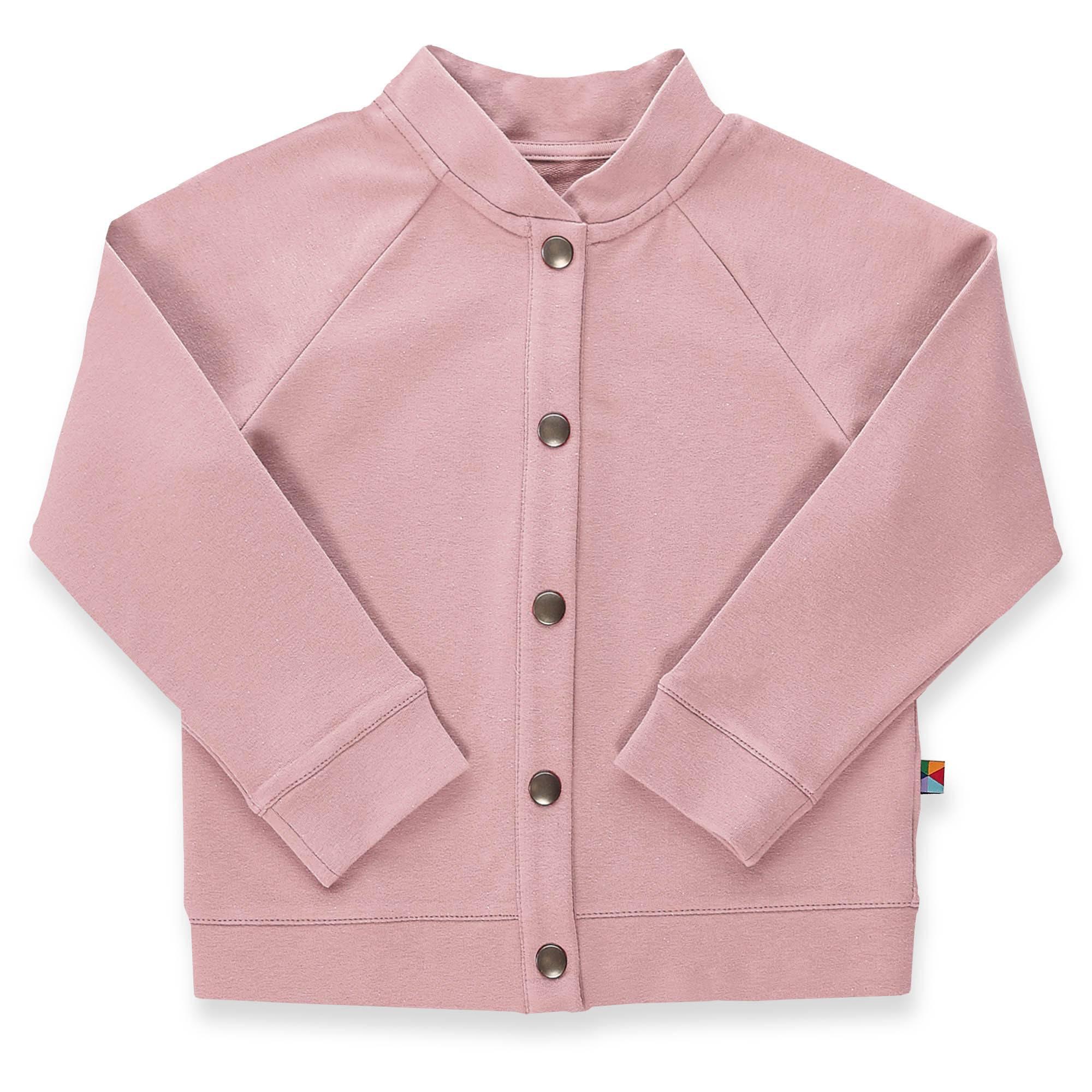 Pastel pink button-up bomber jacket