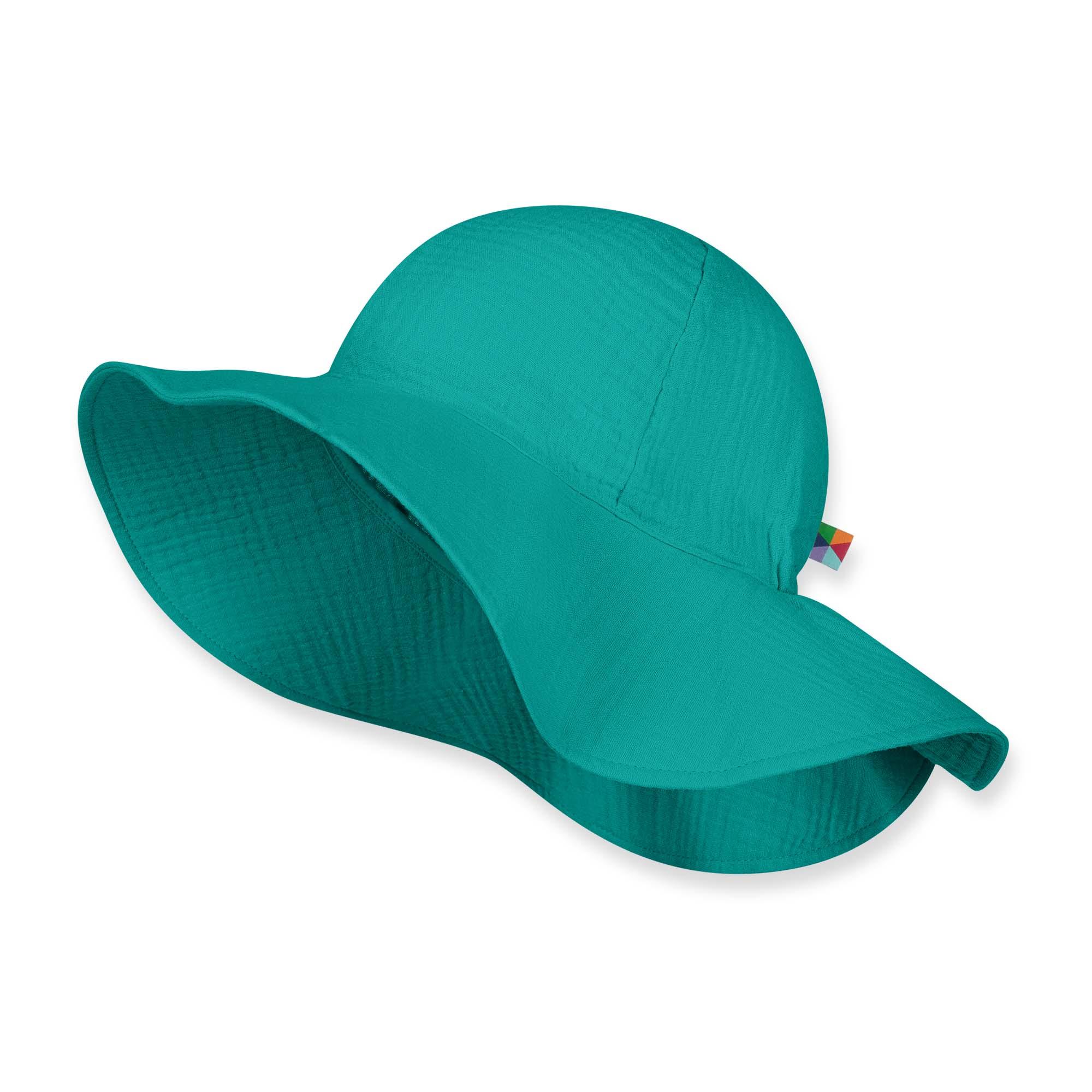 Turquoise muslin brimmed hat Women