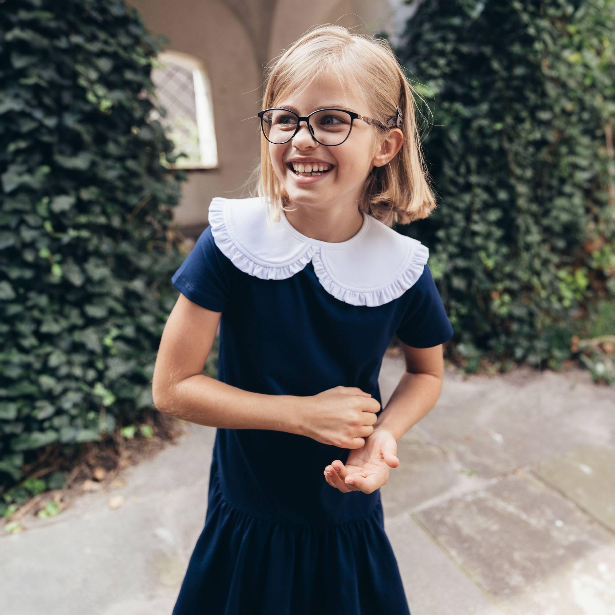 Navy blue frill dress Junior