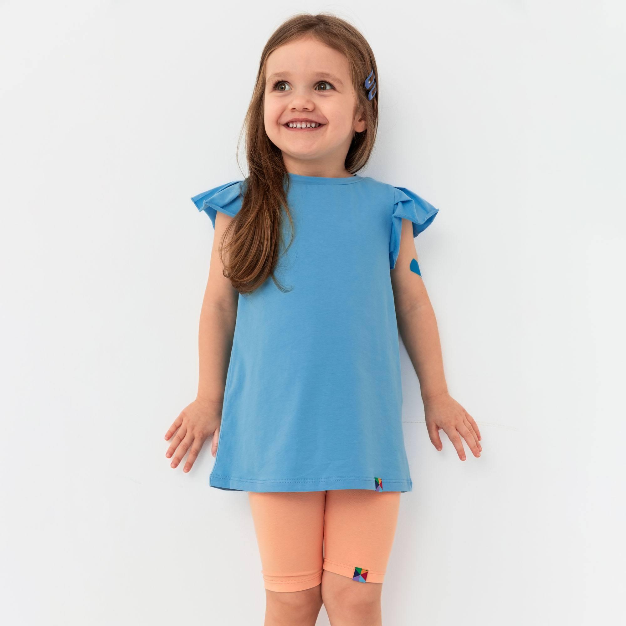 Pastel blue short butterfly sleeve tunic