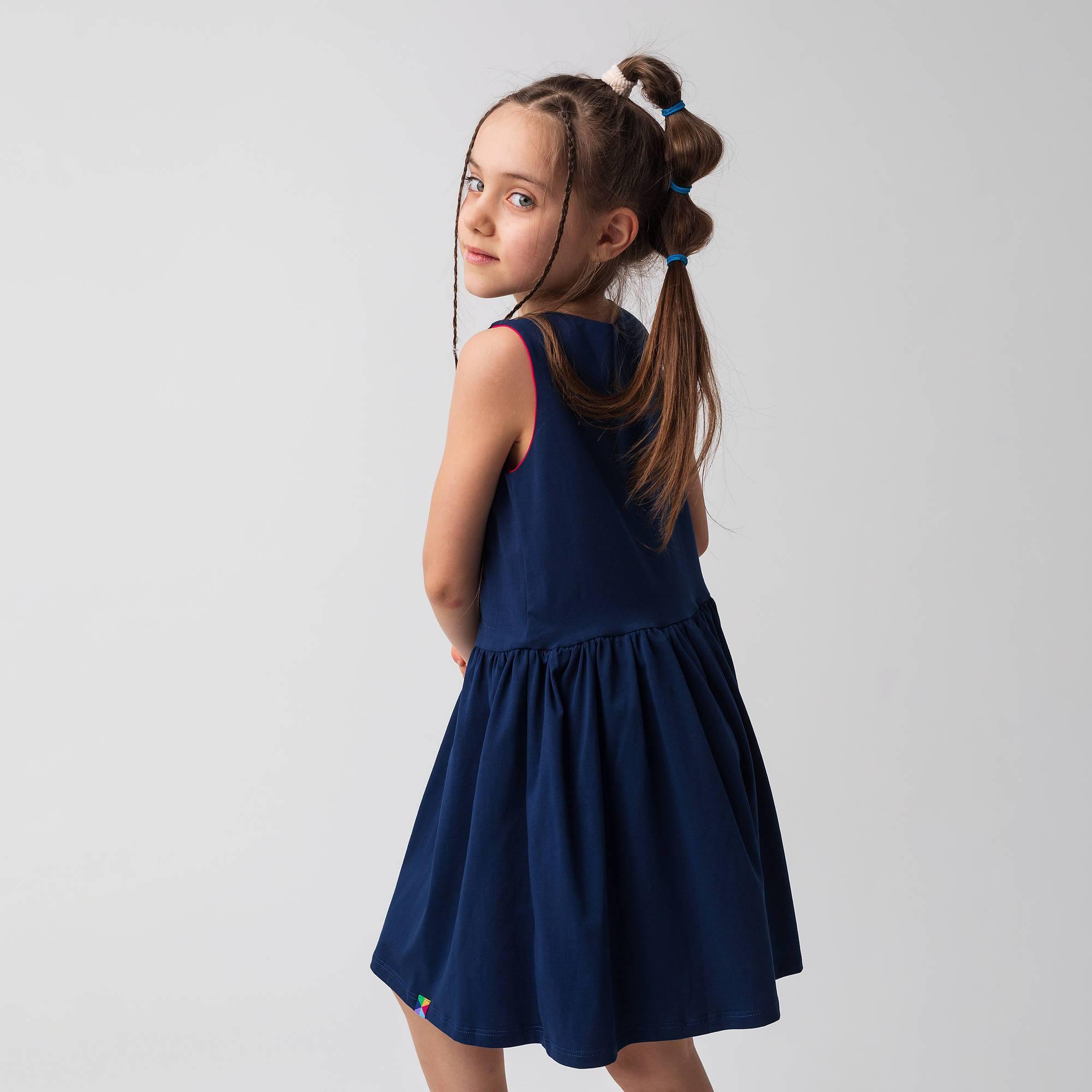 Navy blue - pink reversible dress