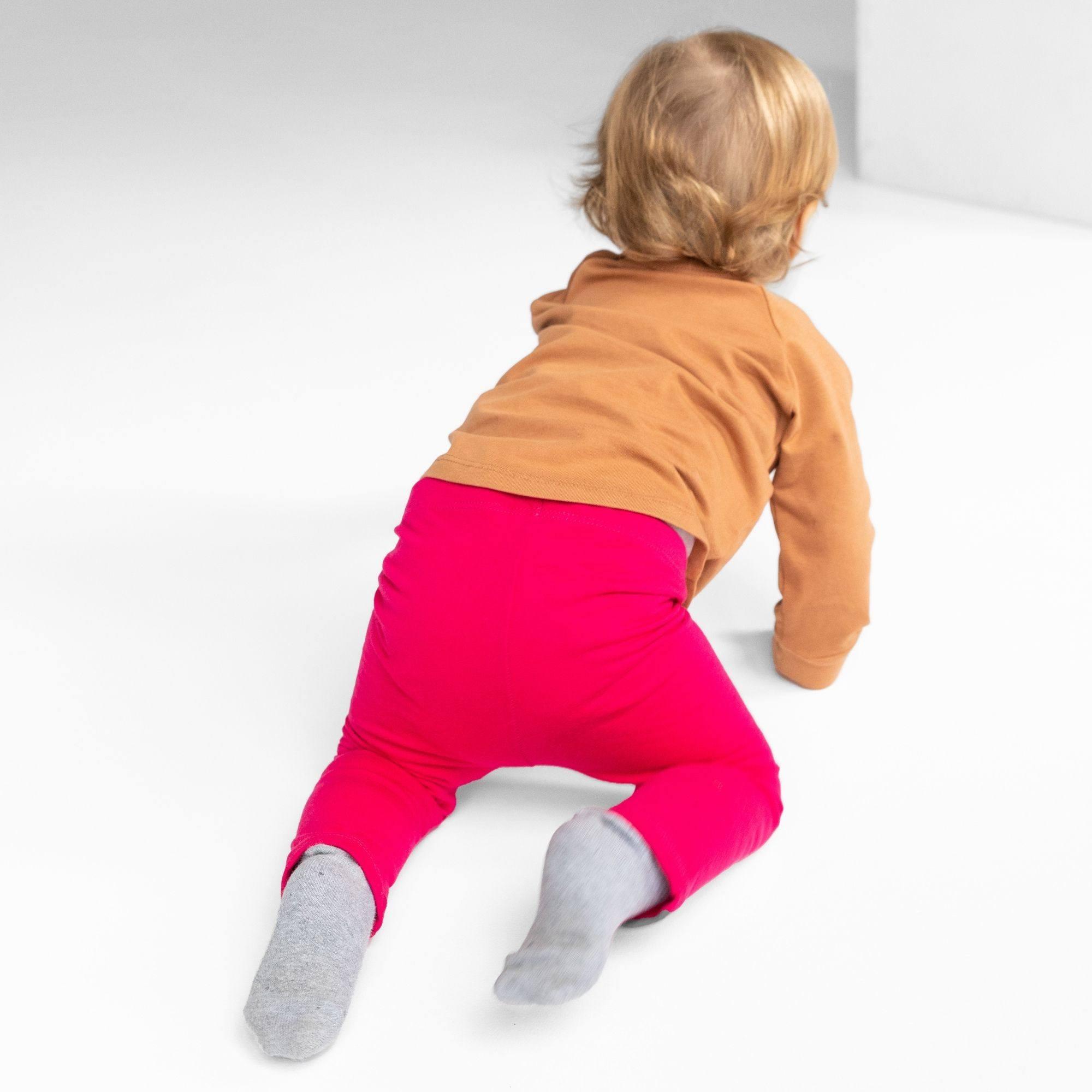 Pink fleece-lined leggings Baby