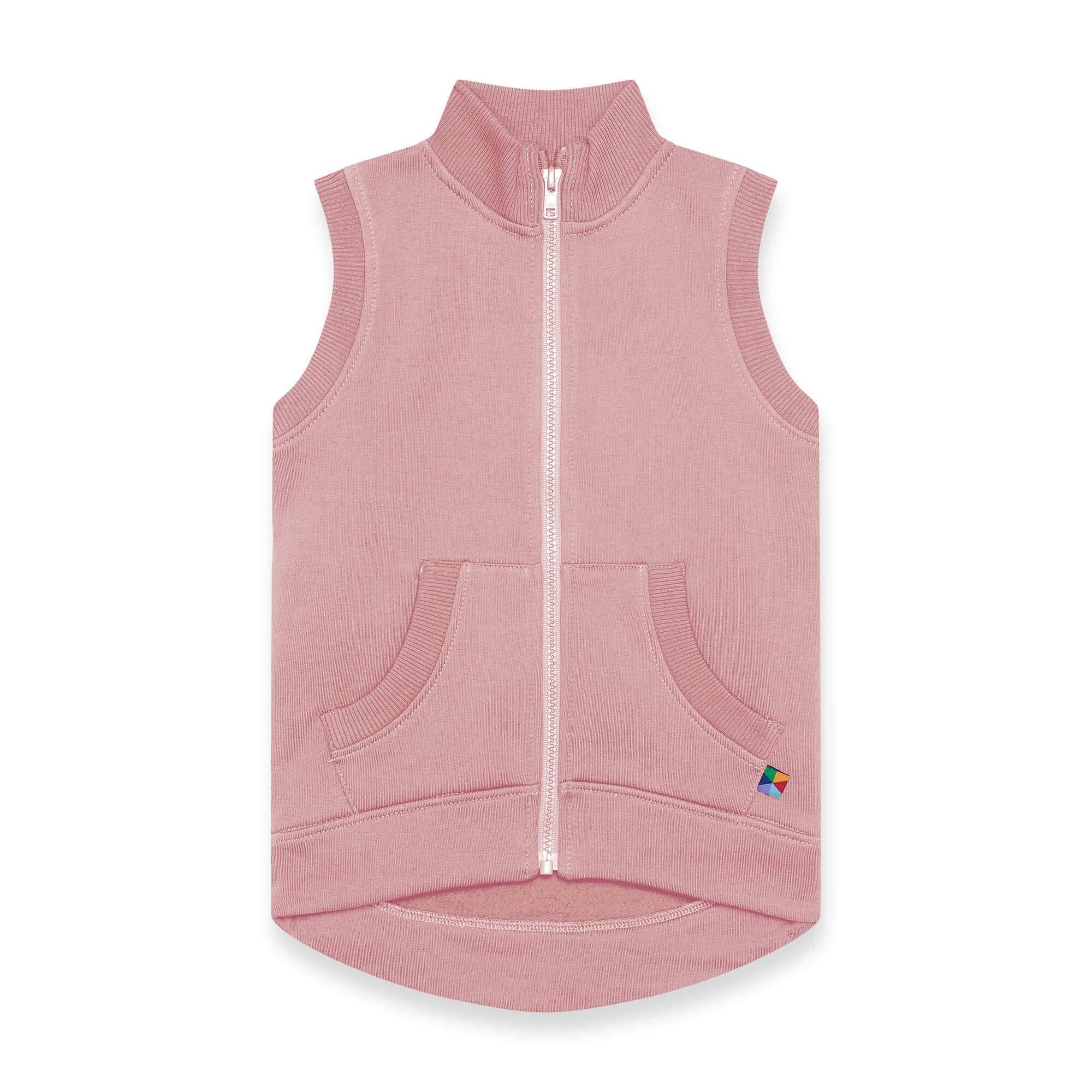 Pastel pink zip-up vest