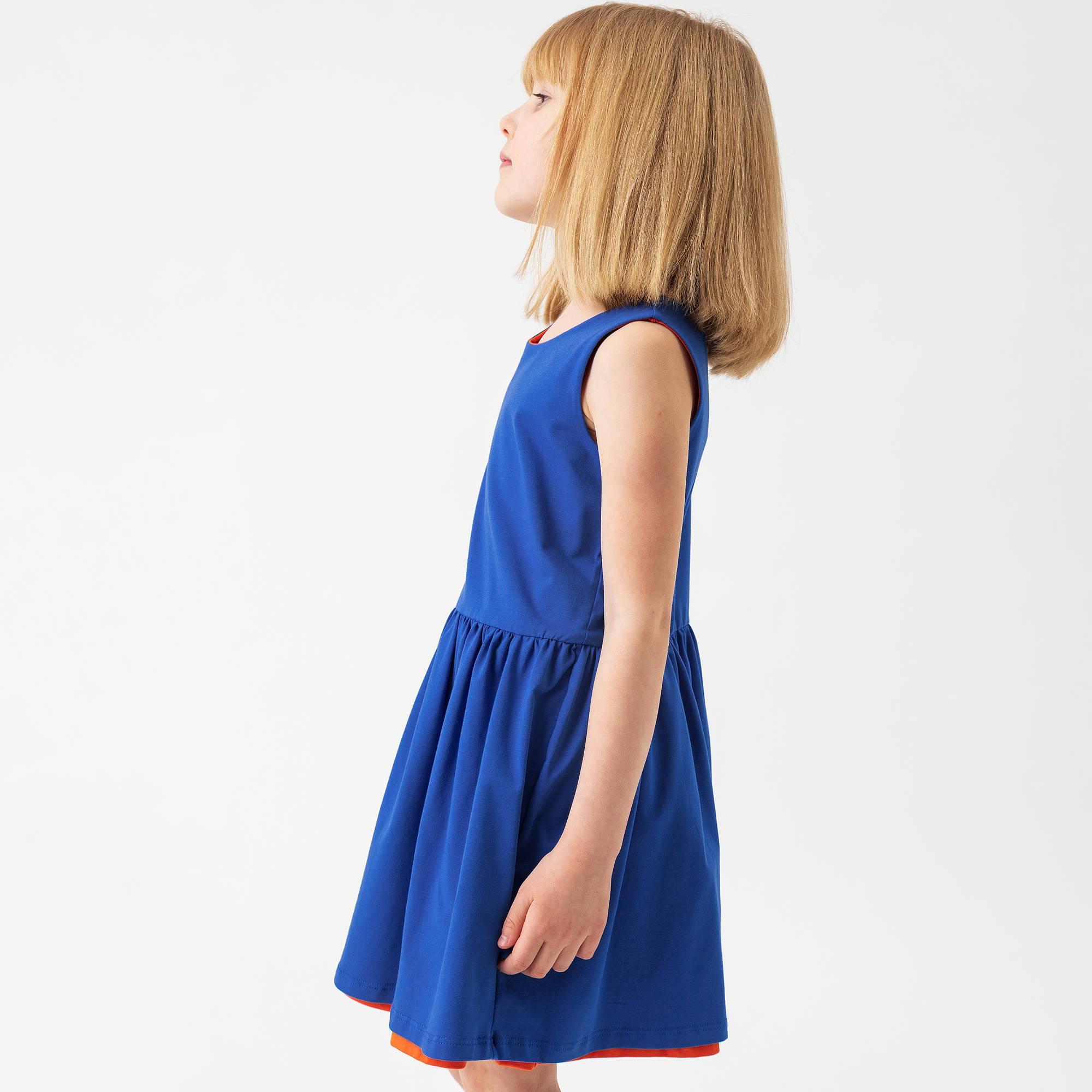 Orange - blue reversible dress