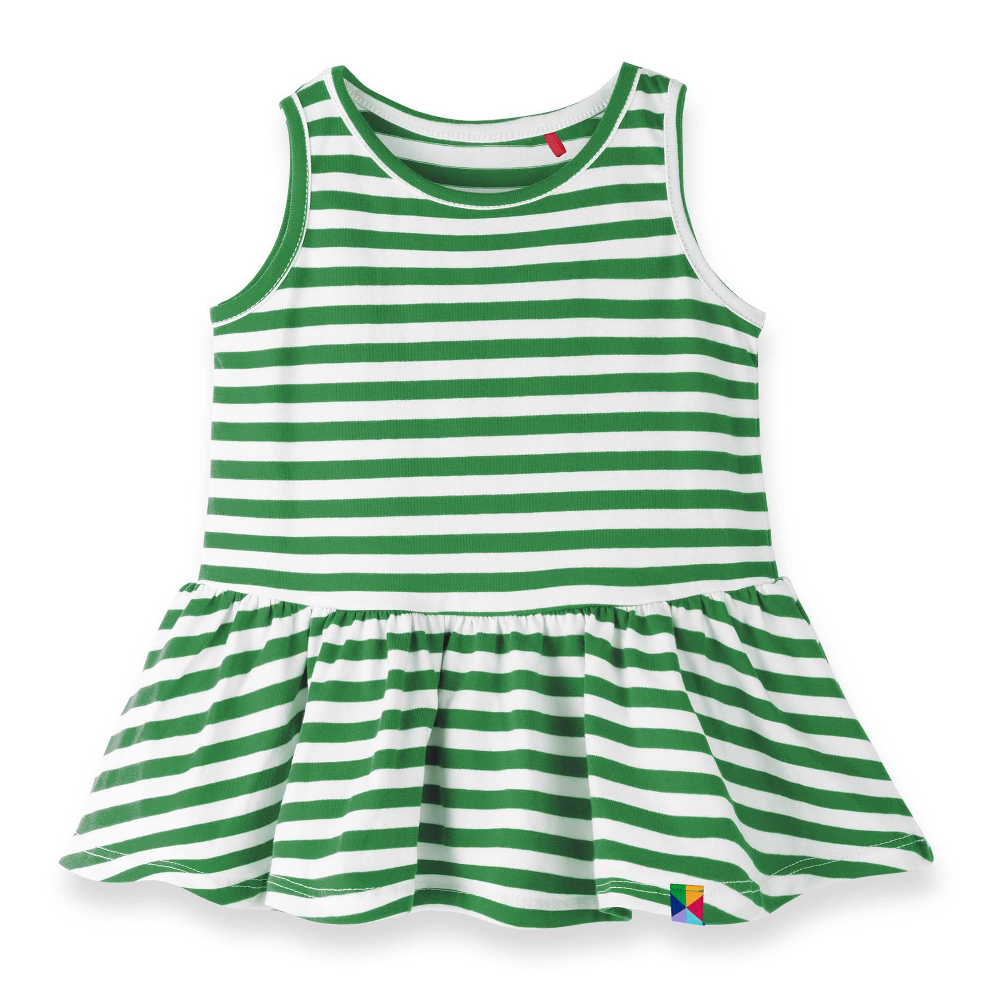 Green stripes sleeveless dress