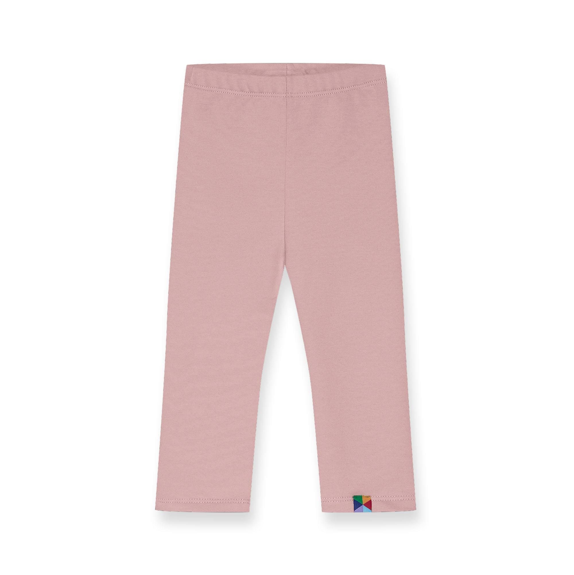 Pastel pink fleece-lined leggings Baby