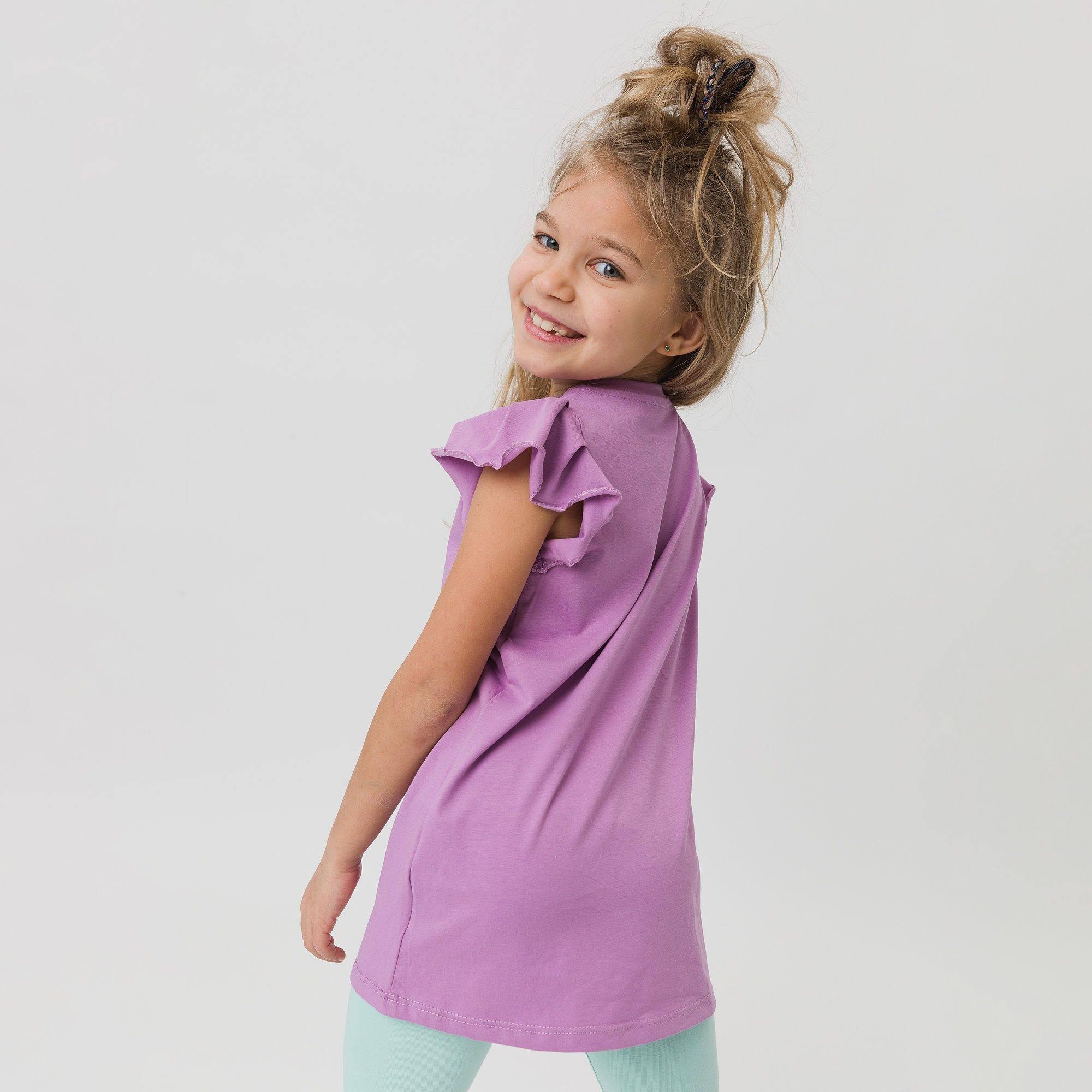 Light purple short butterfly sleeve tunic