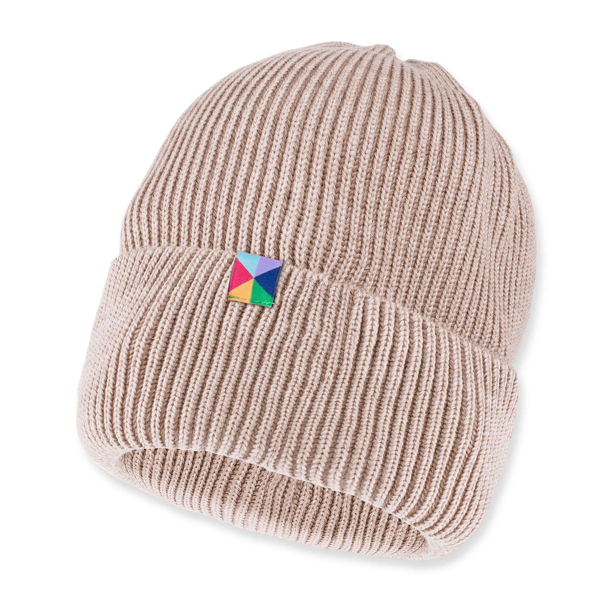 Beige merino wool hat kids