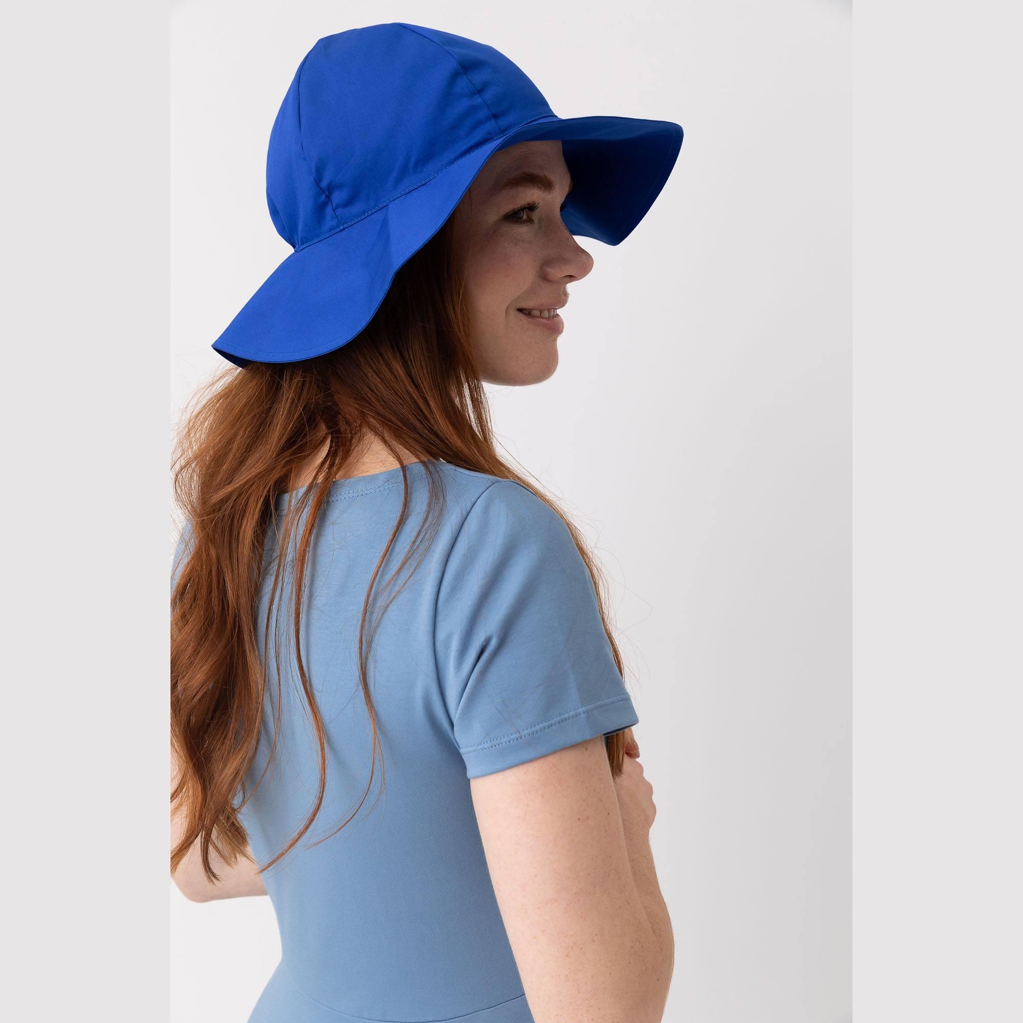 Blue wide brim hat Women