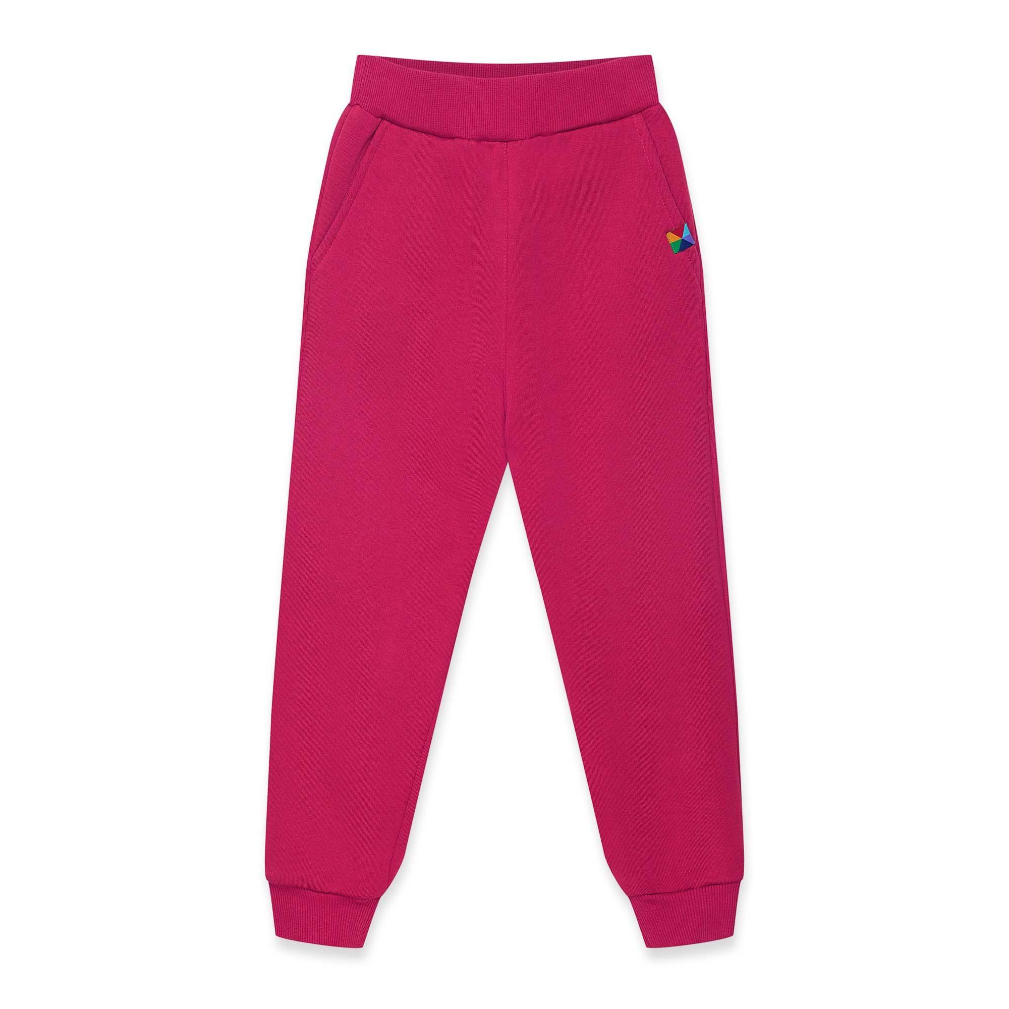 Pink fleece-lined joggers kids